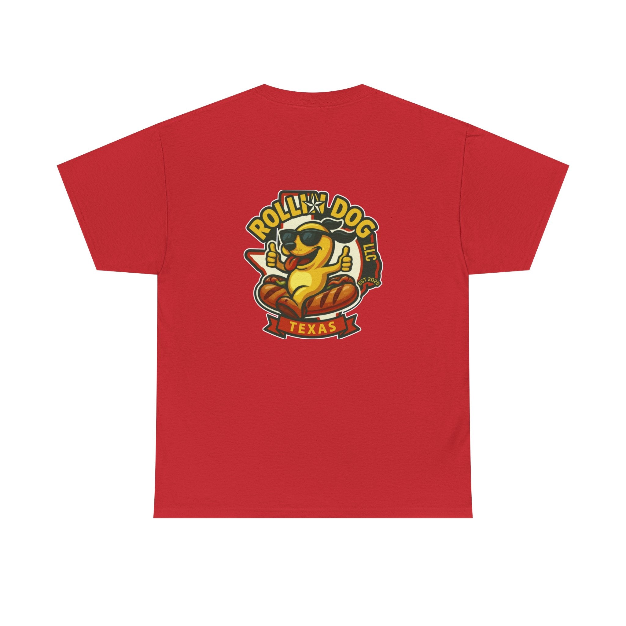 Rollin' Dog Texas T-Shirt — Retro Hot Dog Logo Tee