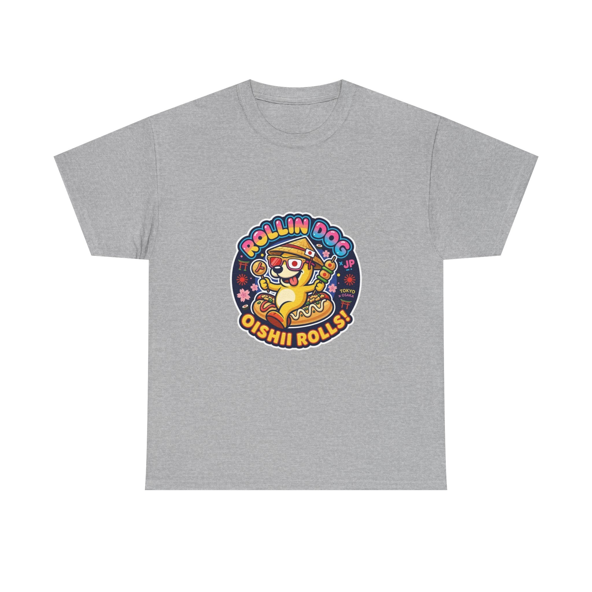 T-Shirt — "Rollin Dog Oishii Rolls" Cute Sushi Dog Graphic Tee