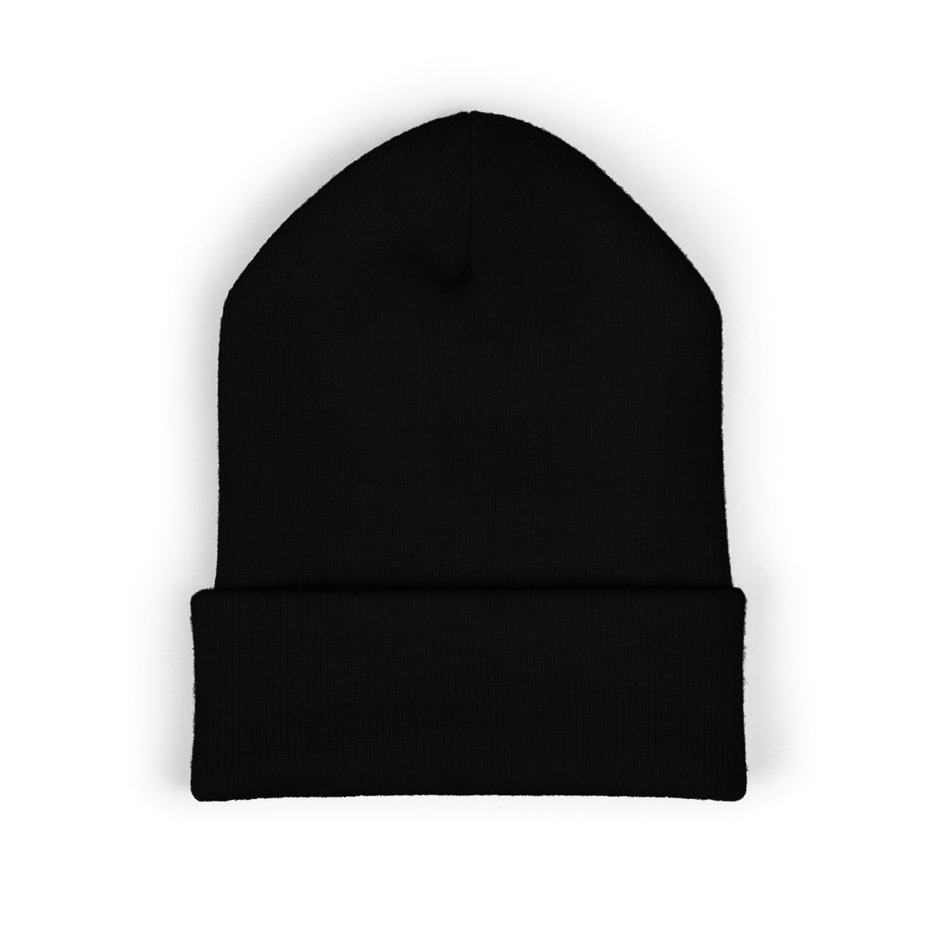 Embroidered Classic White Cuffed Beanie - Rollin Dog LLC Logo
