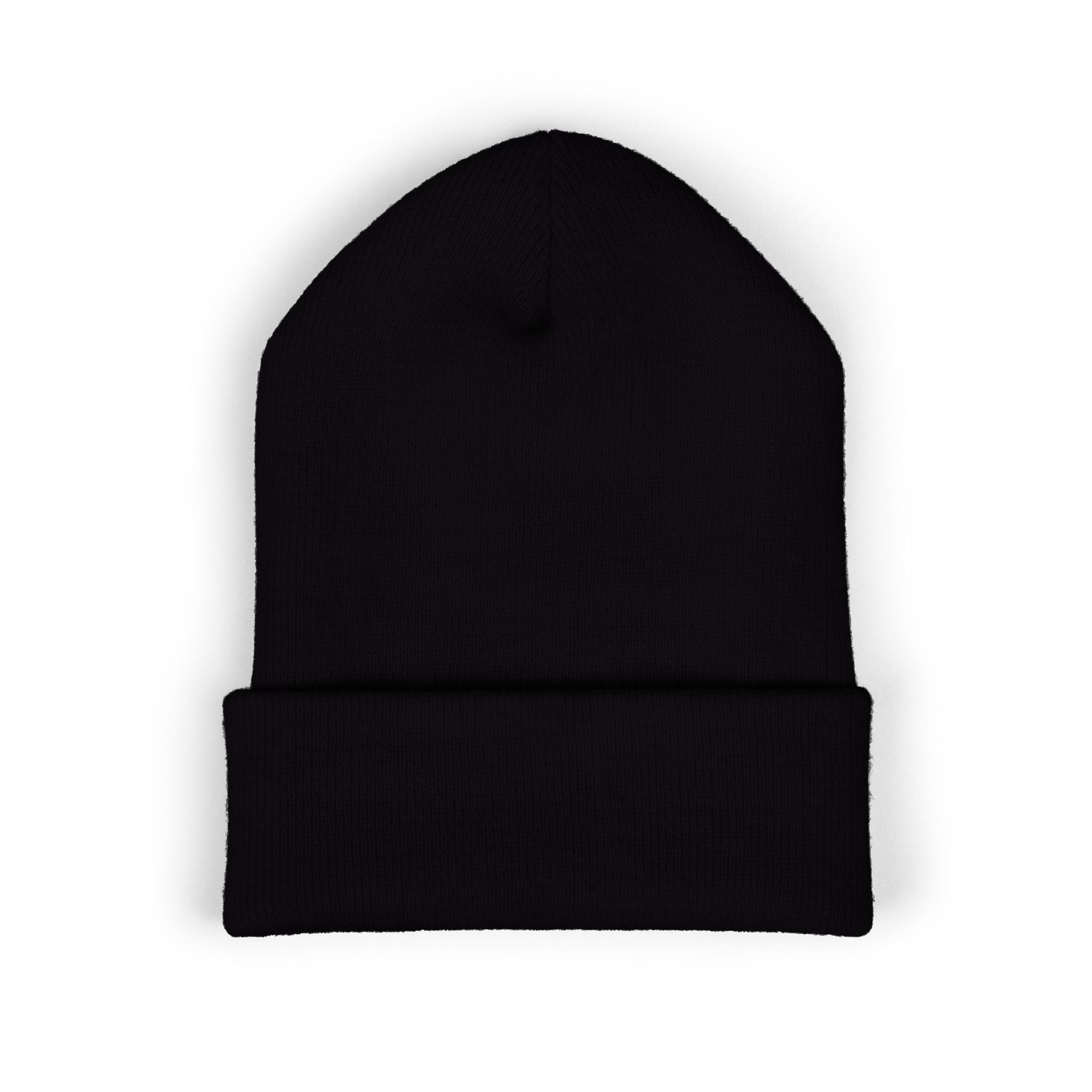 Embroidered Classic White Cuffed Beanie - Rollin Dog LLC Logo