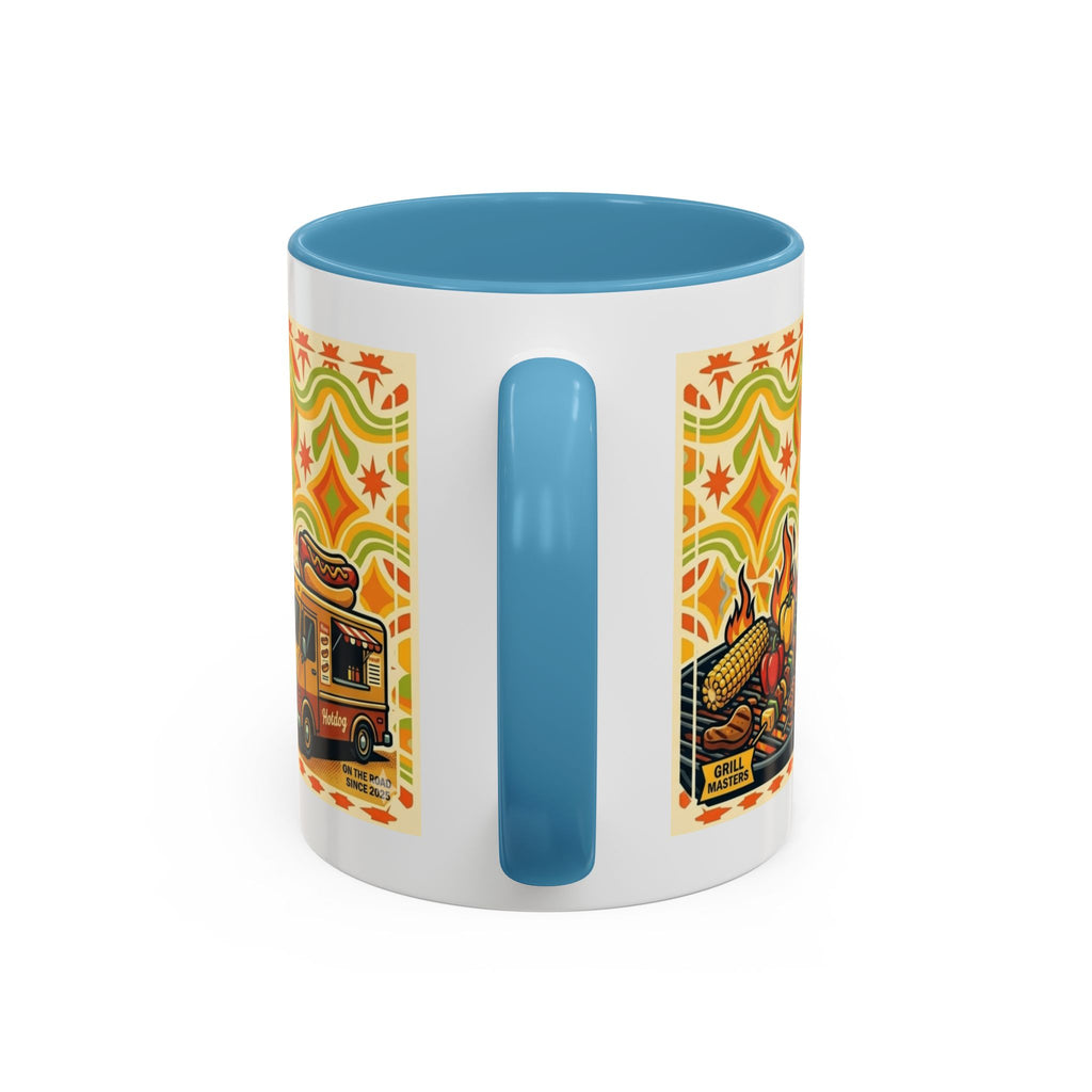 Retron Hot Dog Food Truck Accent Coffee Mug — "Rollin Dog" Retro Summer BBQ Mug (11/15oz)