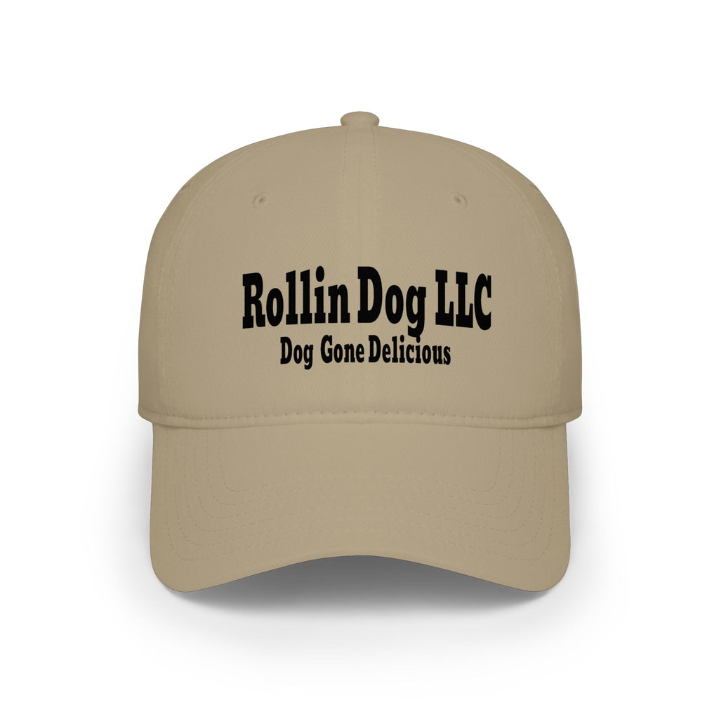 Low Profile Baseball Cap — Rollin Dog LLC "Dog Gone Delicious" Embroidered Hat