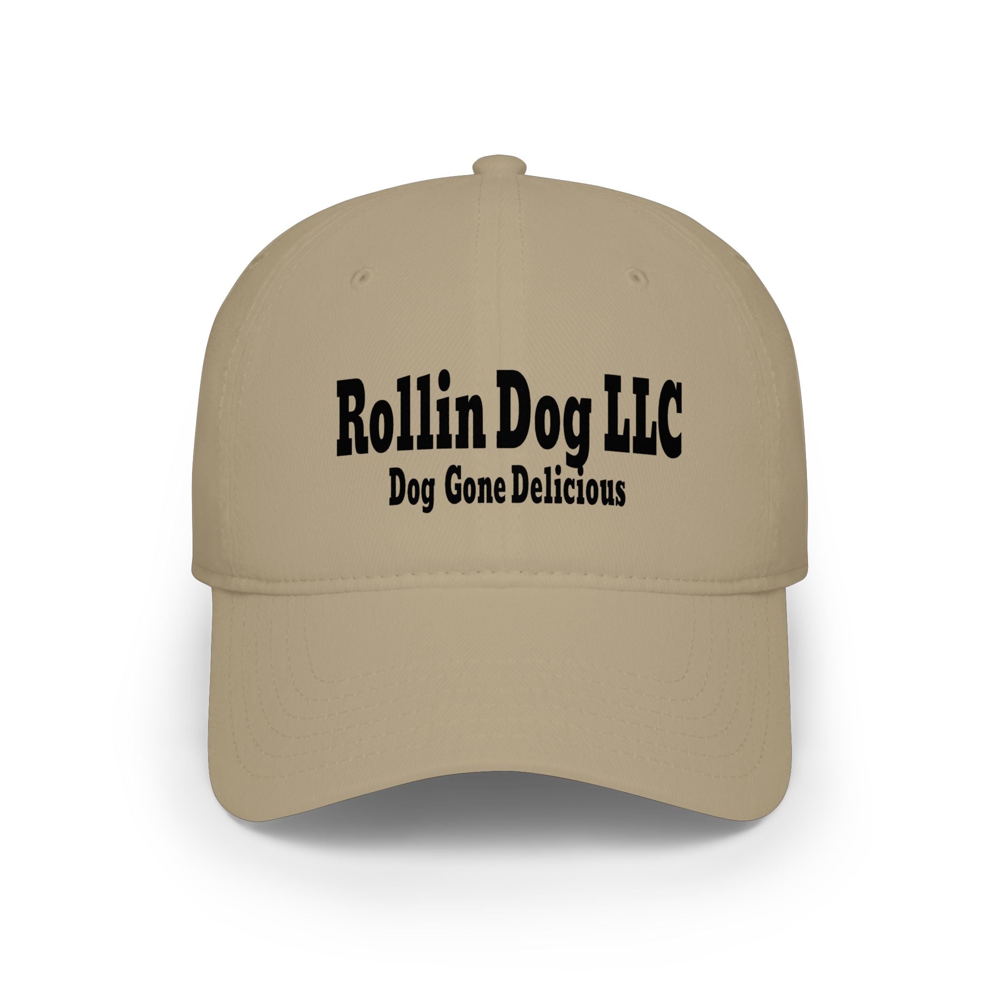 Low Profile Baseball Cap — Rollin Dog LLC "Dog Gone Delicious" Embroidered Hat