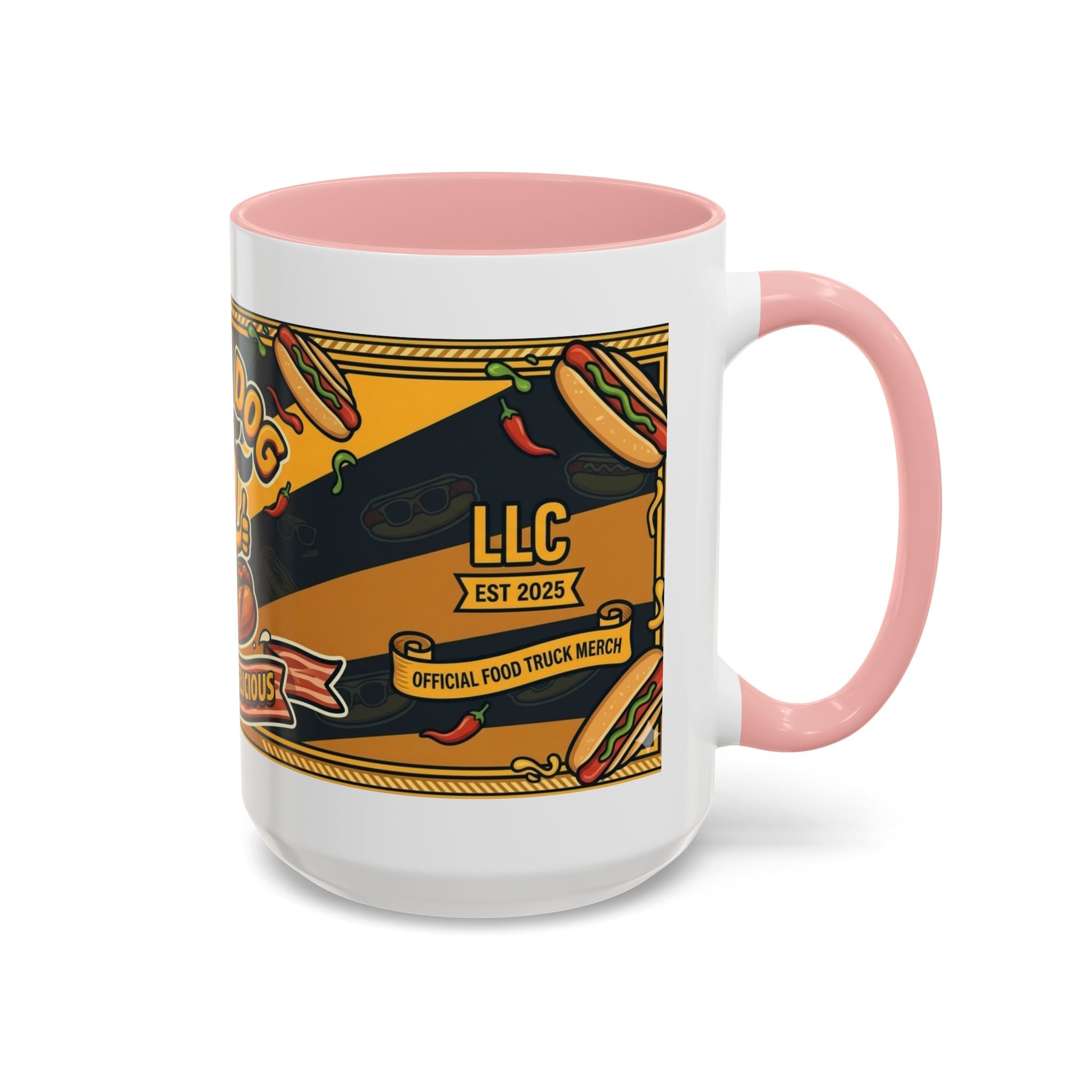 Rollin Dog Hot Dog Mug — Retro 'Dog Gone Delicious' Coffee Cup (11/15oz)