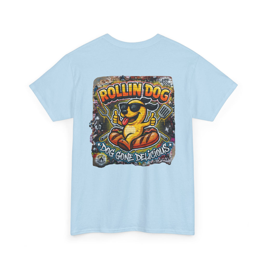 Rollin Dog Tee Graffiti 3 — 'Rollin Dog: Dog Gone Delicious' Graphic T‑Shirt