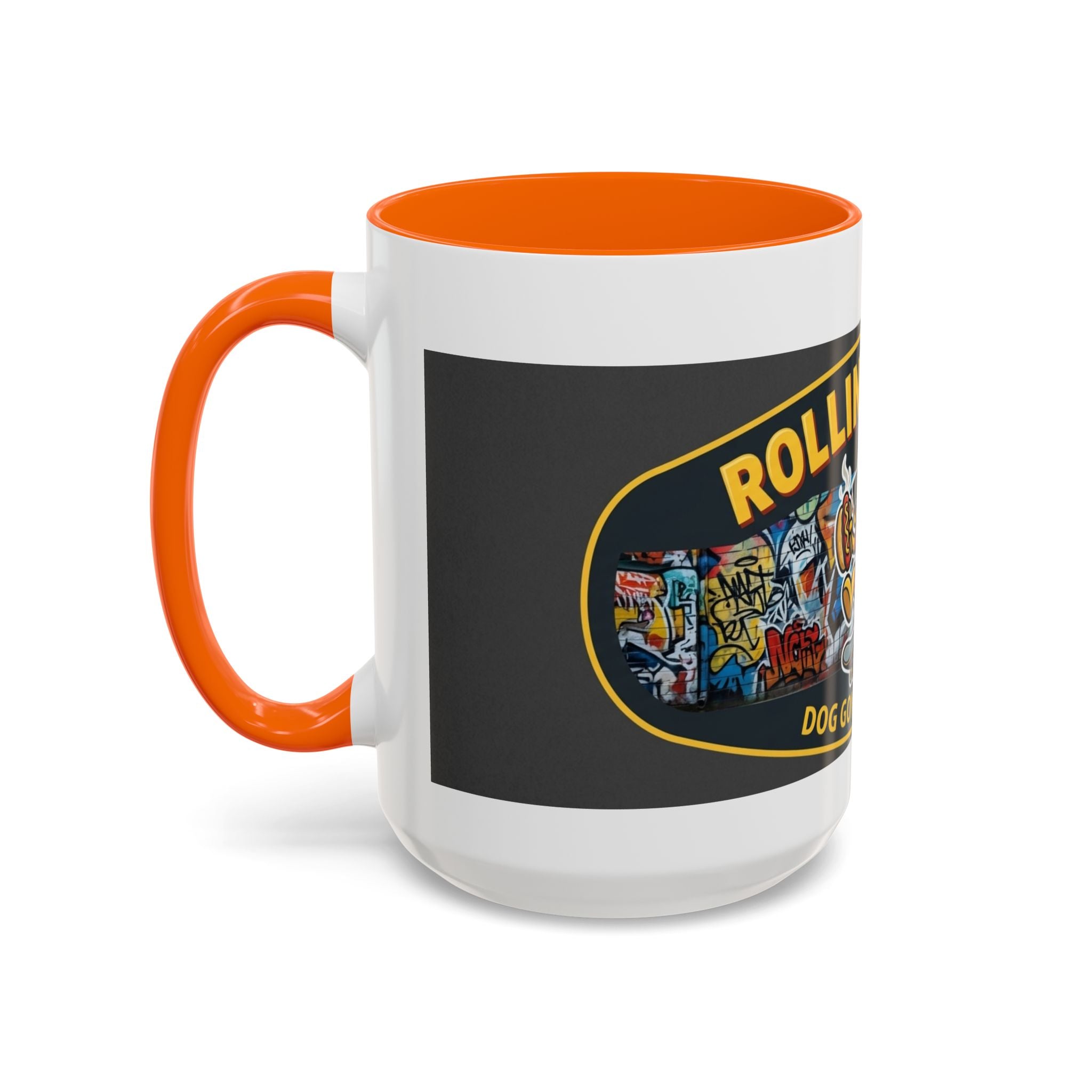 Rolling Dog Coffee Mug — 'Dog Gone Delicious' Skateboard Hot Dog Design