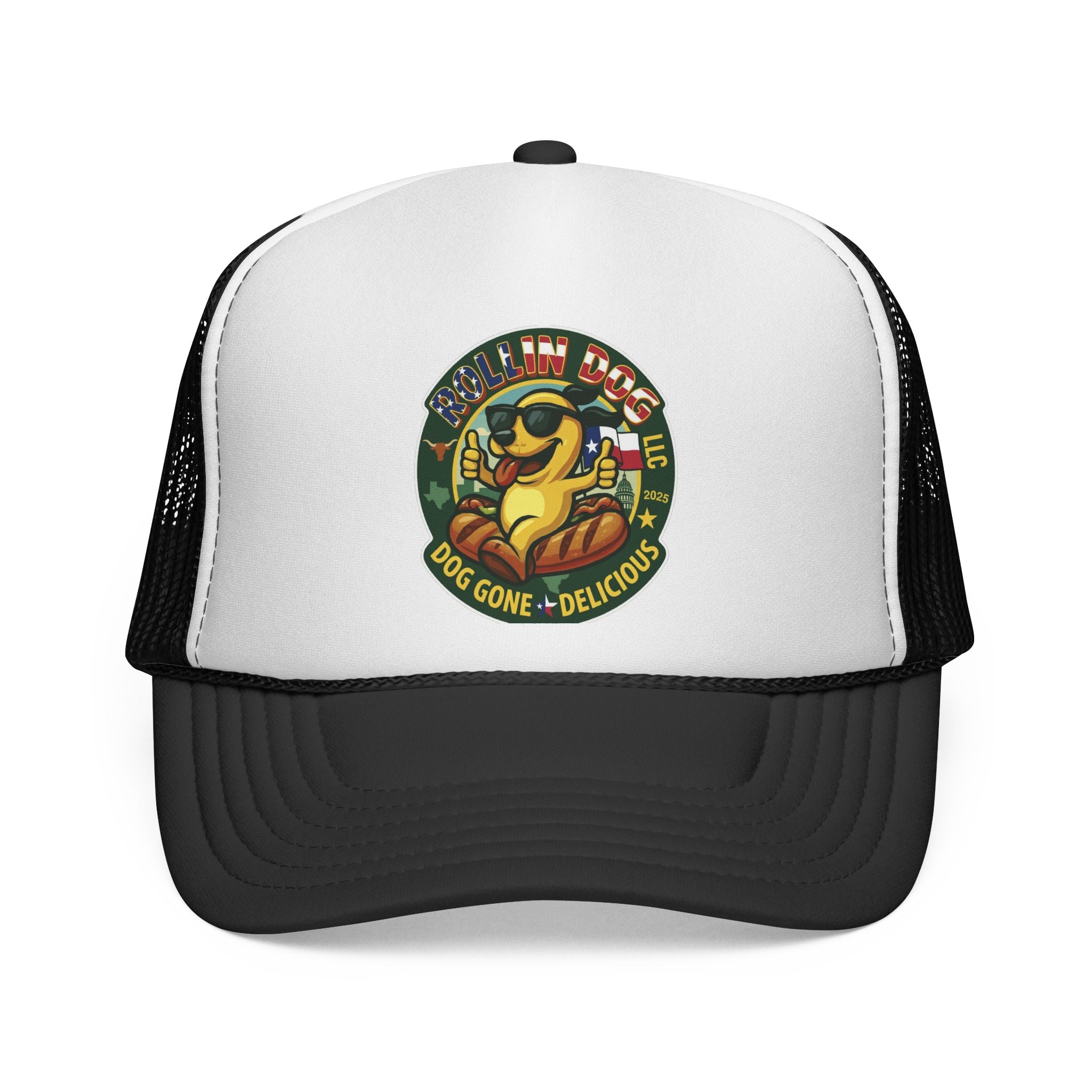 Texas Trucker Cap — Retro 'Dog Gone Delicious' Sunglasses Dog Patch