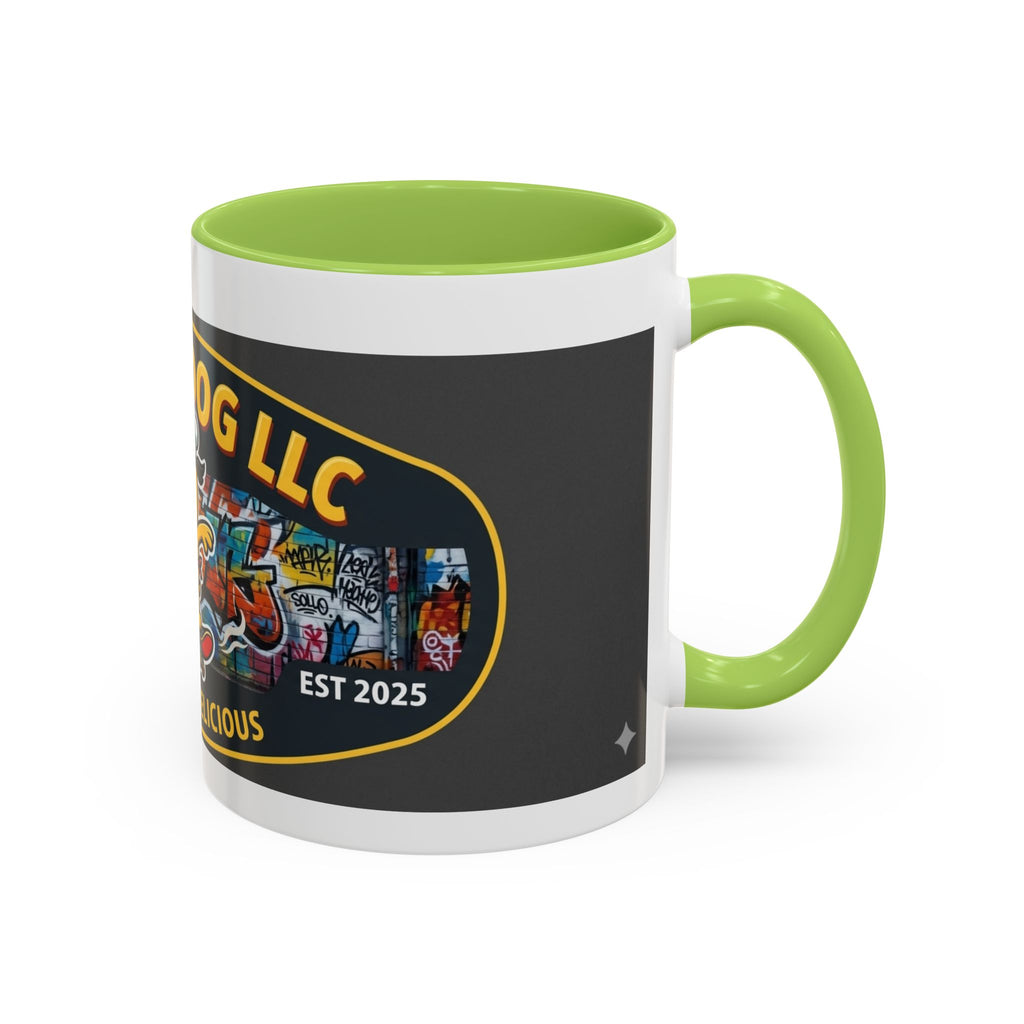 Rolling Dog Coffee Mug — 'Dog Gone Delicious' Skateboard Hot Dog Design