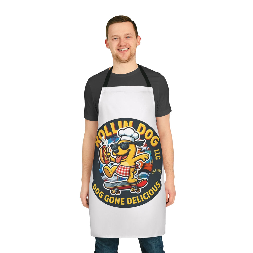 Apron skateboard — "Rollin Dog: Dog Gone Delicious" Vintage Hot Dog Chef Apron
