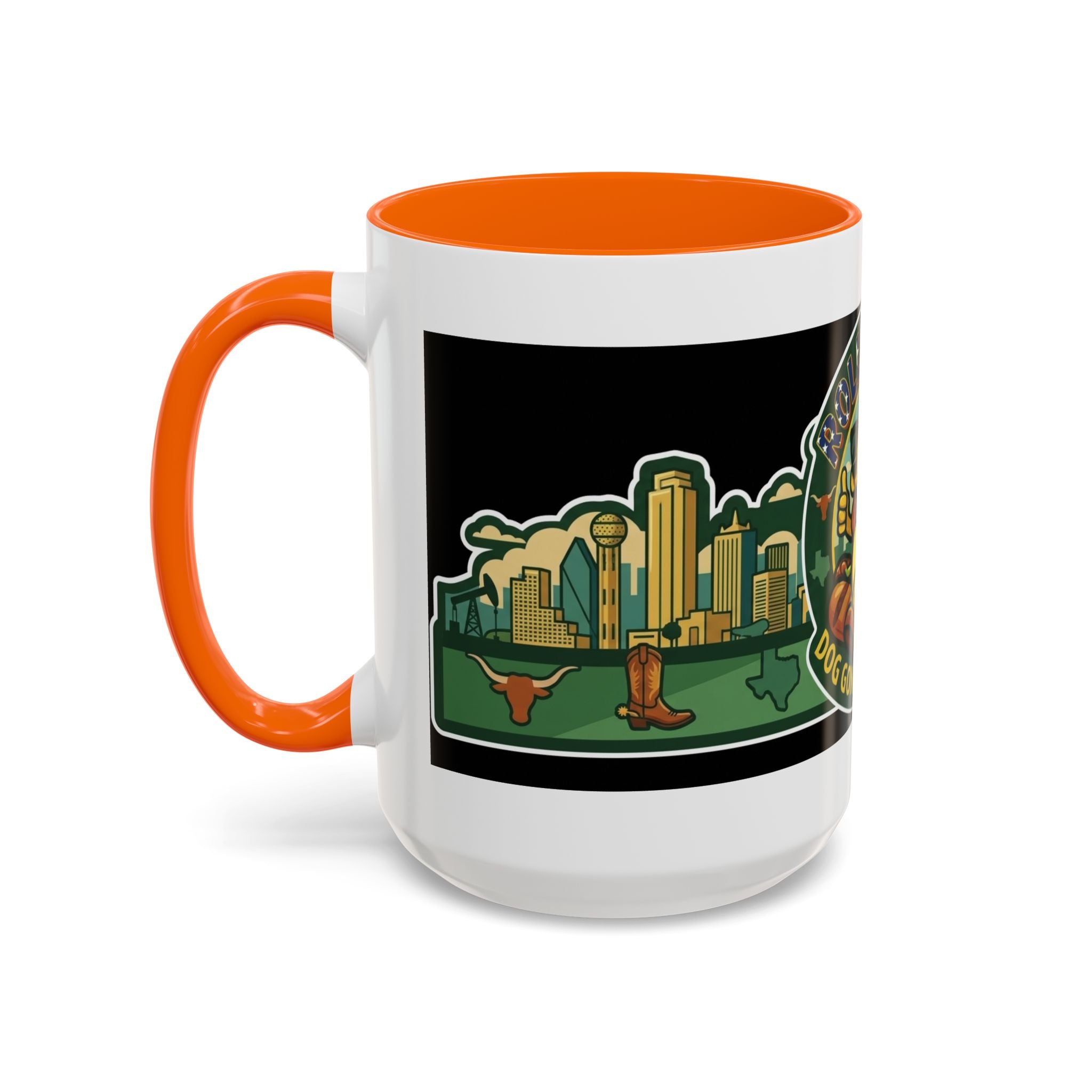 San Antonio Rollin Dog Coffee Mug — Fun Hot Dog Logo Accent Mug (11/15oz)
