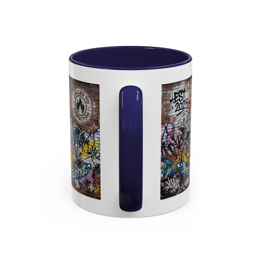 Rollin' Dog Graffiti Coffee Mug – "Dog Gone Delicious" Accent Mug