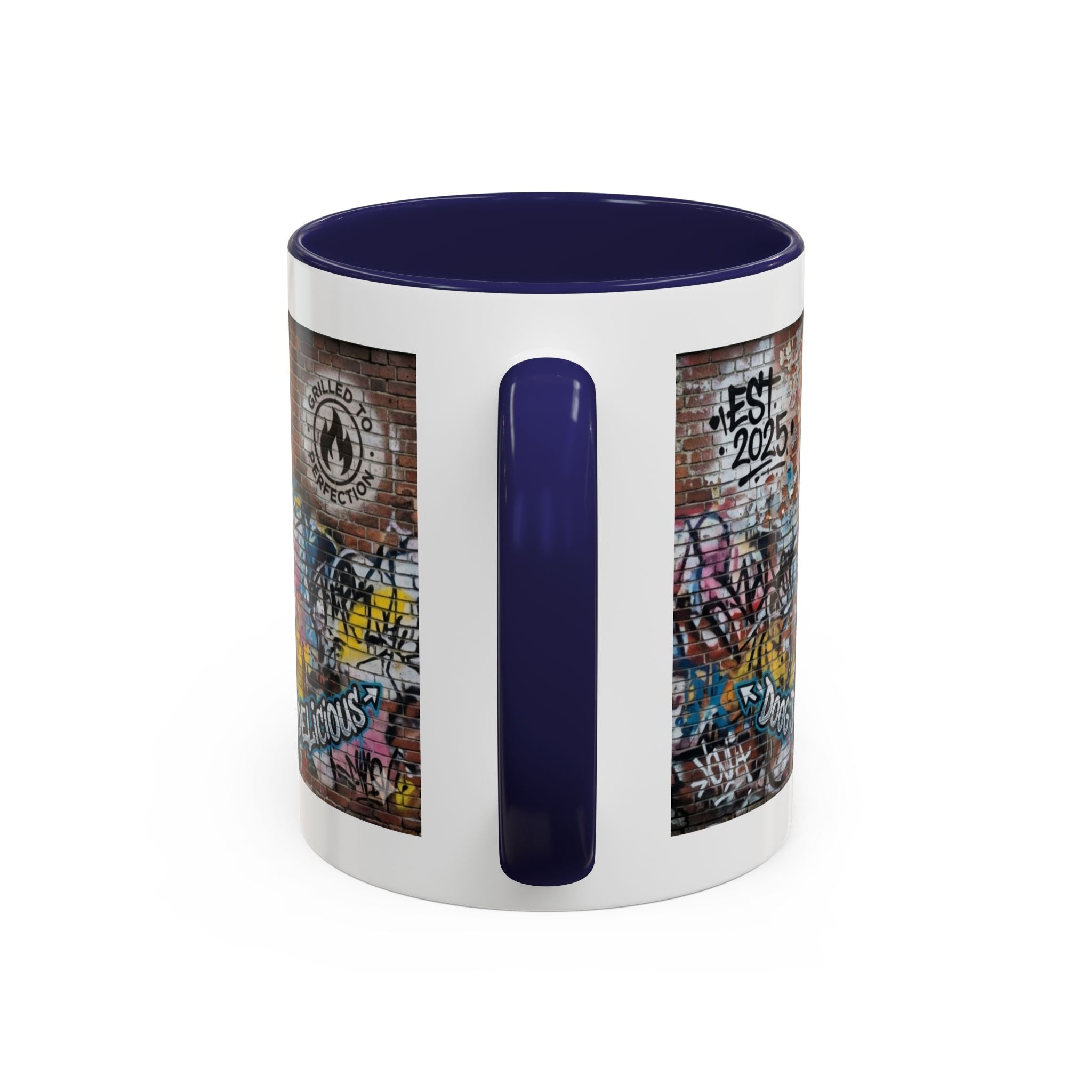 Rollin' Dog Graffiti Coffee Mug – "Dog Gone Delicious" Accent Mug