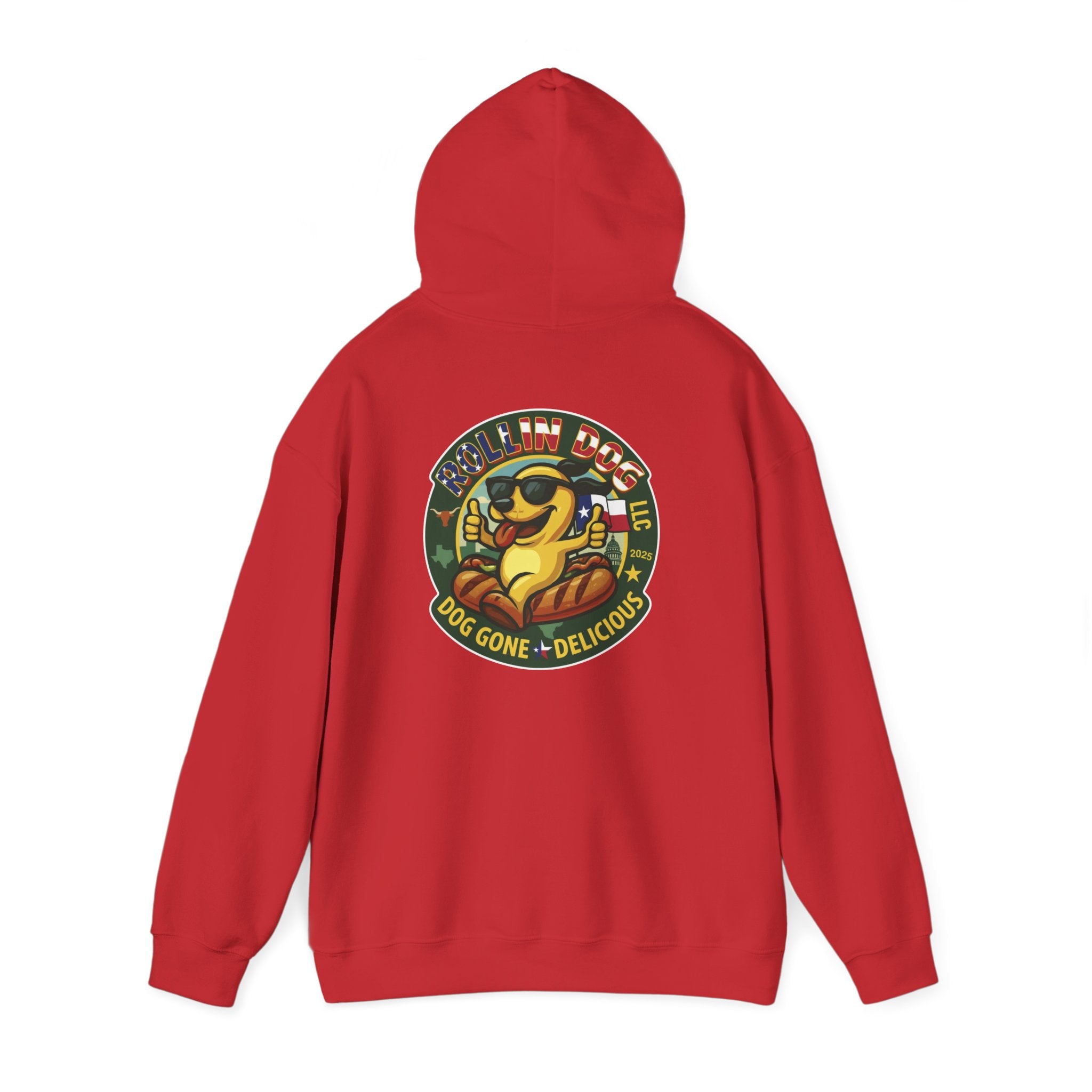 Hoodie - Retro 'Dog Gone Delicious' Hot Dog Mascot Pullover