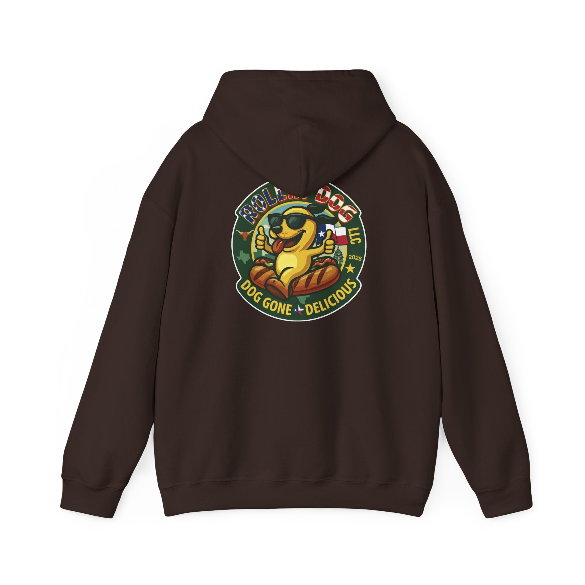 Hoodie - Retro 'Dog Gone Delicious' Hot Dog Mascot Pullover