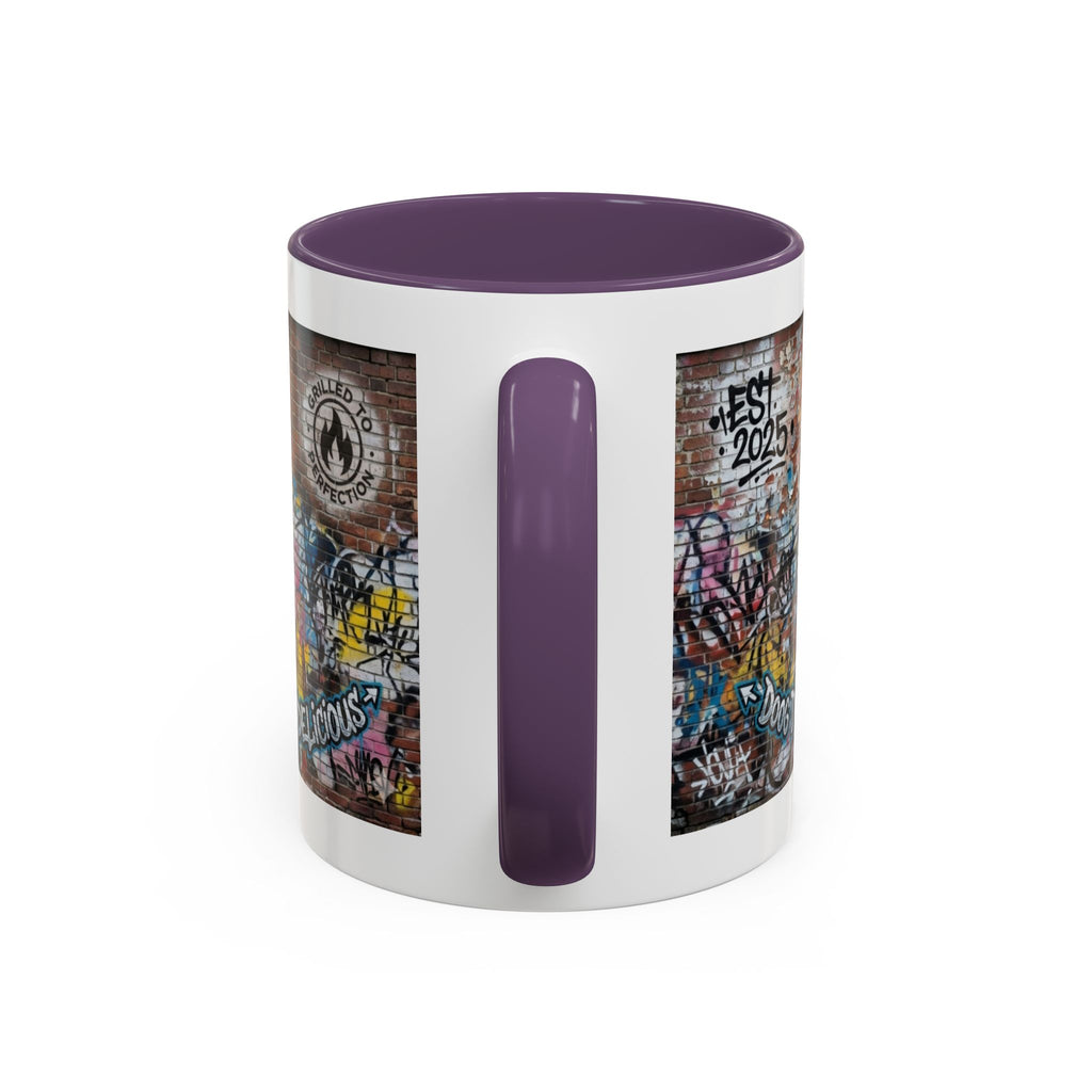 Rollin' Dog Graffiti Coffee Mug – "Dog Gone Delicious" Accent Mug