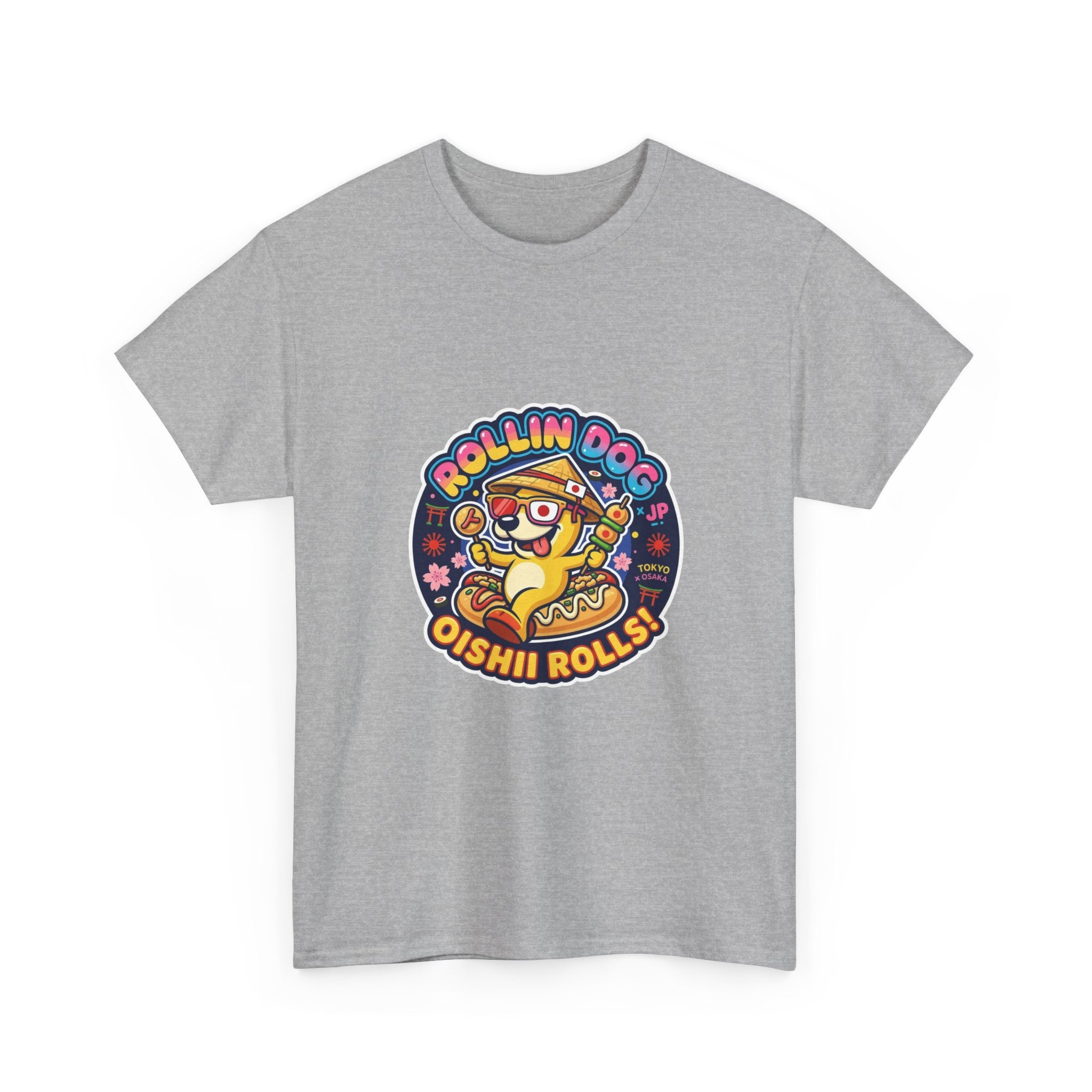 T-Shirt — "Rollin Dog Oishii Rolls" Cute Sushi Dog Graphic Tee