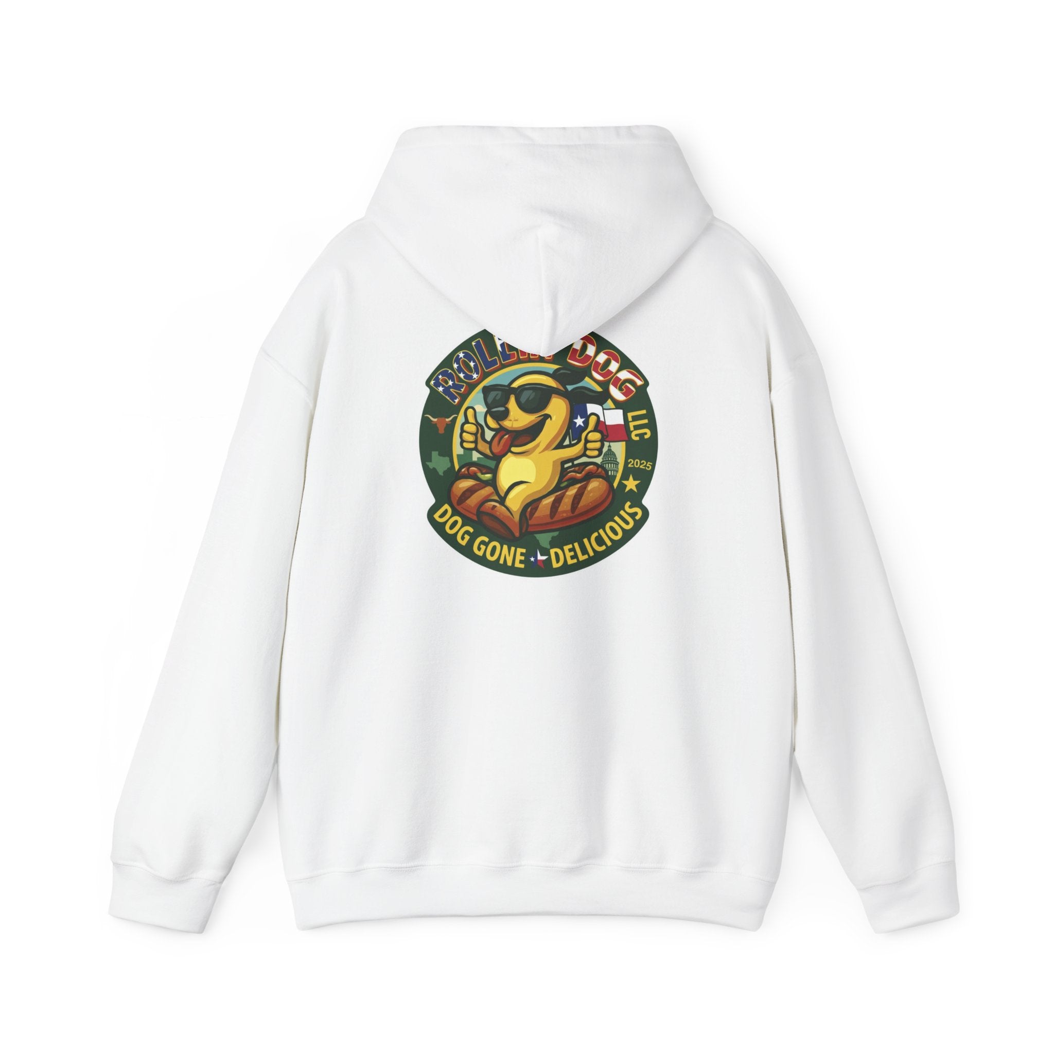 Hoodie - Retro 'Dog Gone Delicious' Hot Dog Mascot Pullover