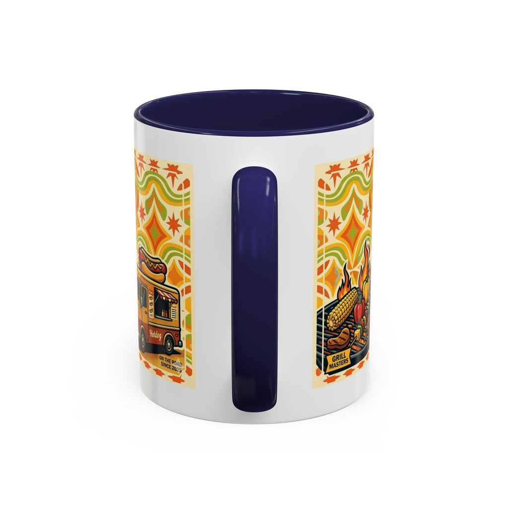 Retron Hot Dog Food Truck Accent Coffee Mug — "Rollin Dog" Retro Summer BBQ Mug (11/15oz)