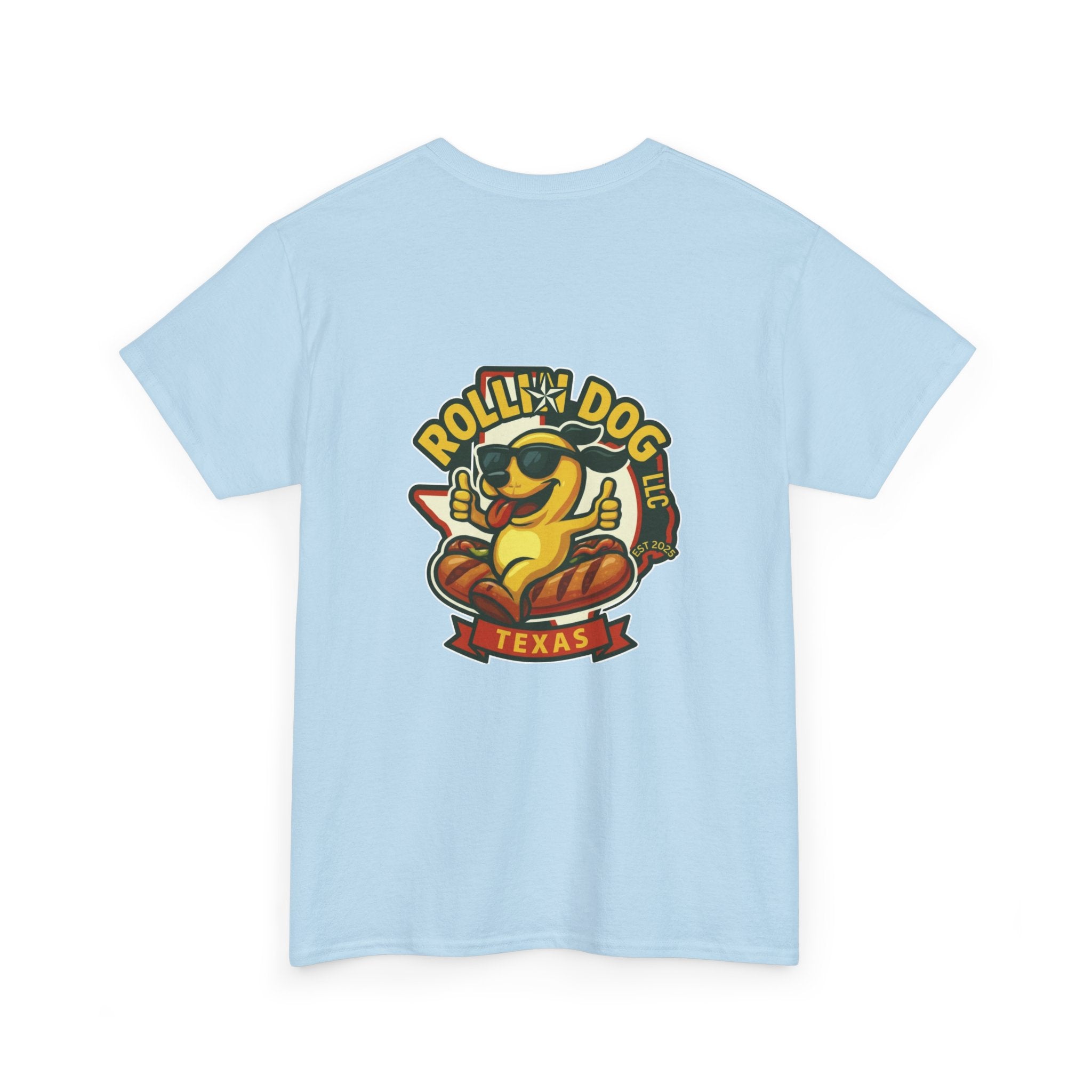 Rollin' Dog Texas T-Shirt — Retro Hot Dog Logo Tee