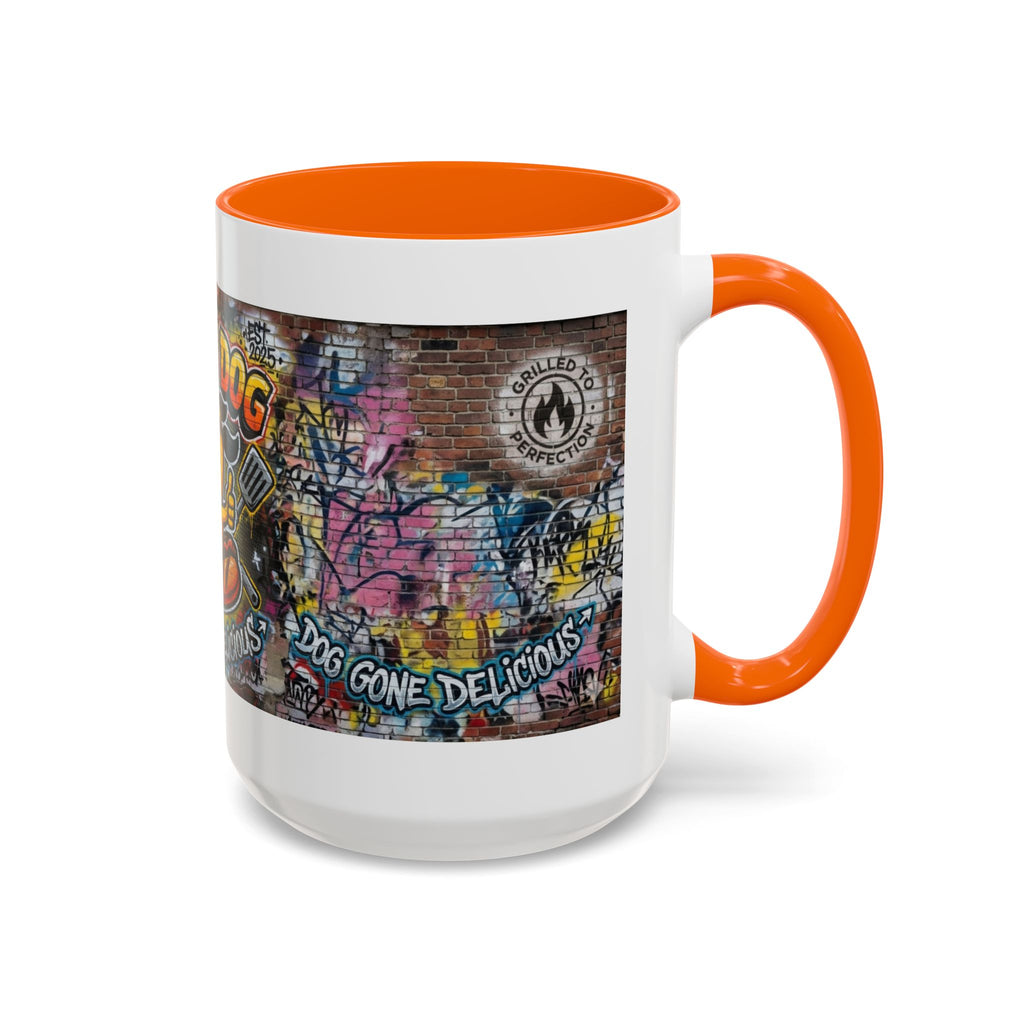 Rollin' Dog Graffiti Coffee Mug – "Dog Gone Delicious" Accent Mug