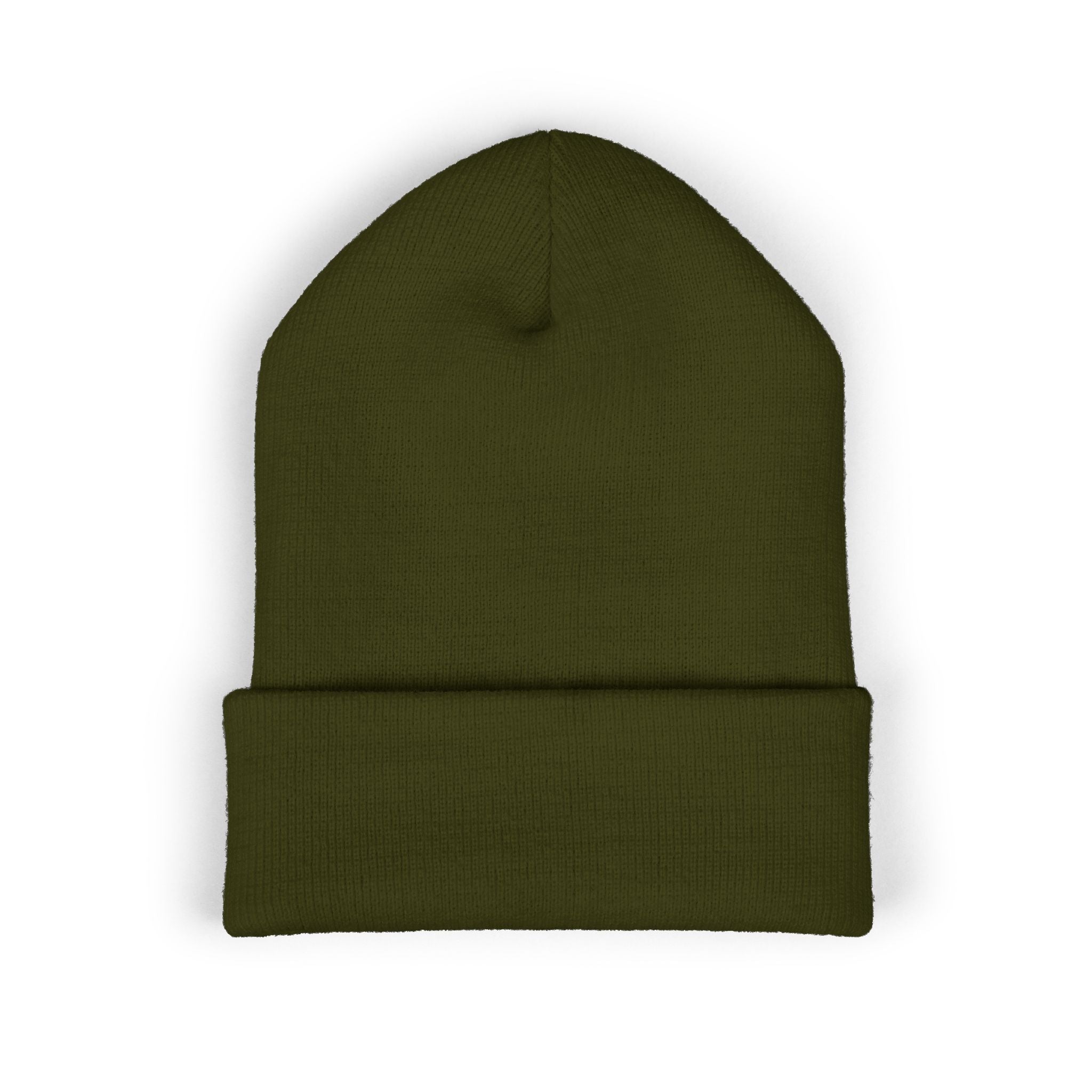 Embroidered Classic White Cuffed Beanie - Rollin Dog LLC Logo