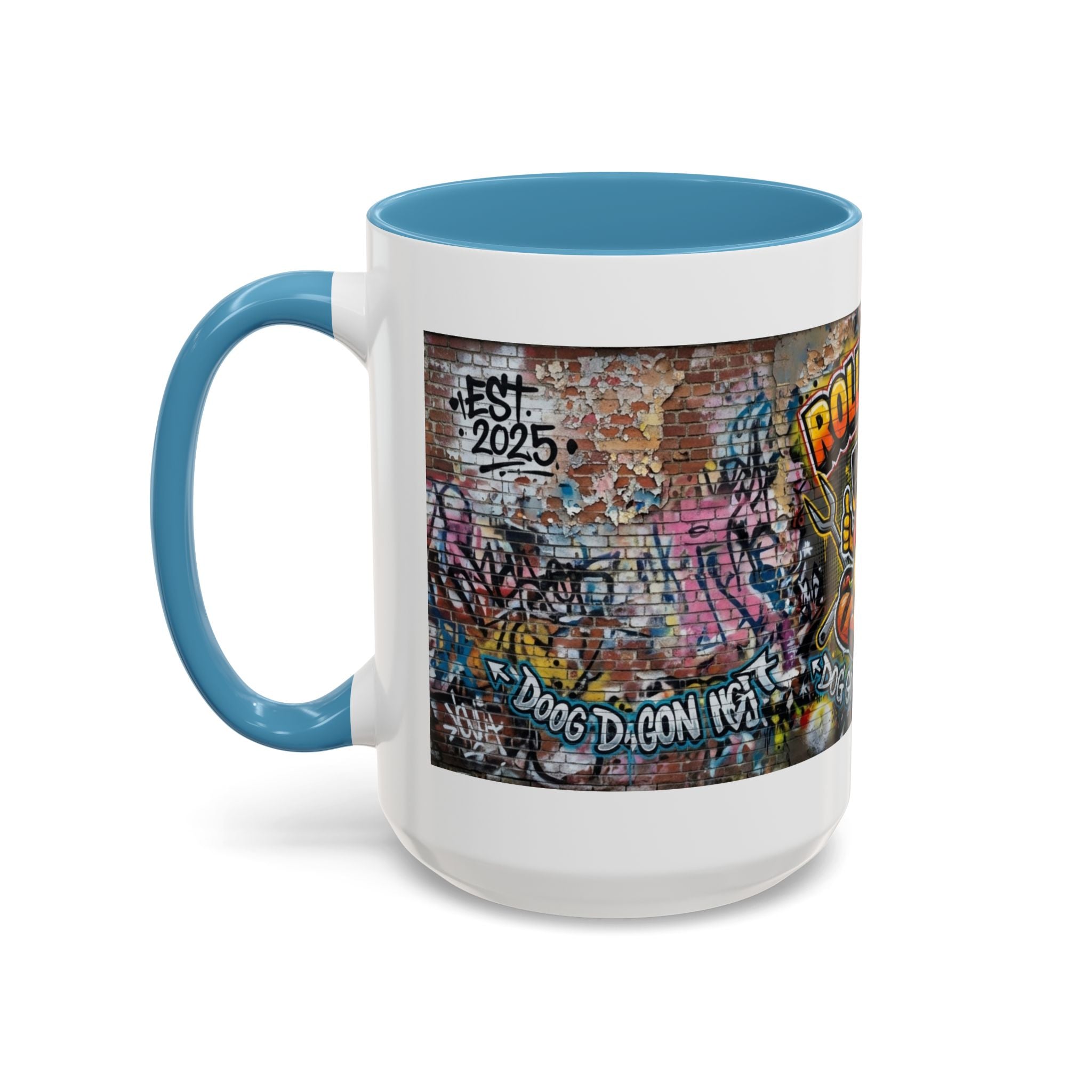Rollin' Dog Graffiti Coffee Mug – "Dog Gone Delicious" Accent Mug