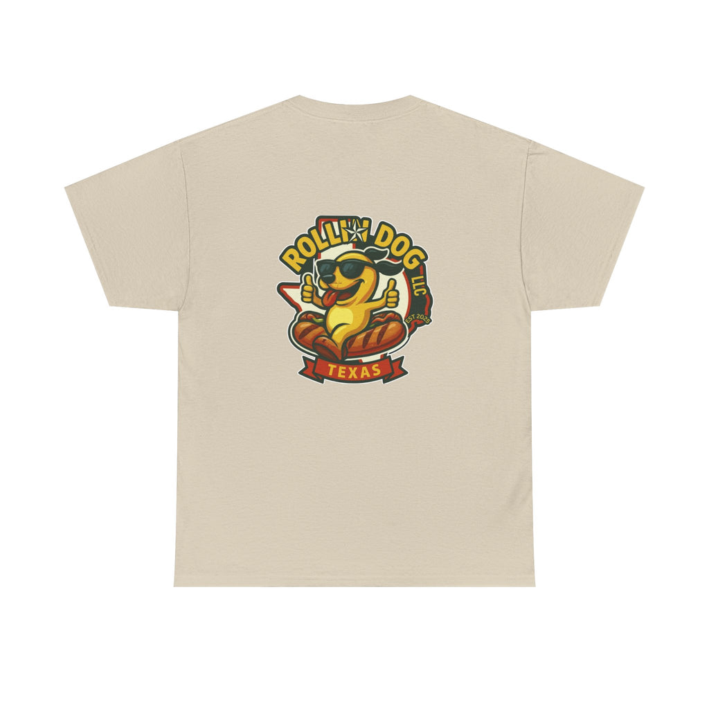Rollin' Dog Texas T-Shirt — Retro Hot Dog Logo Tee
