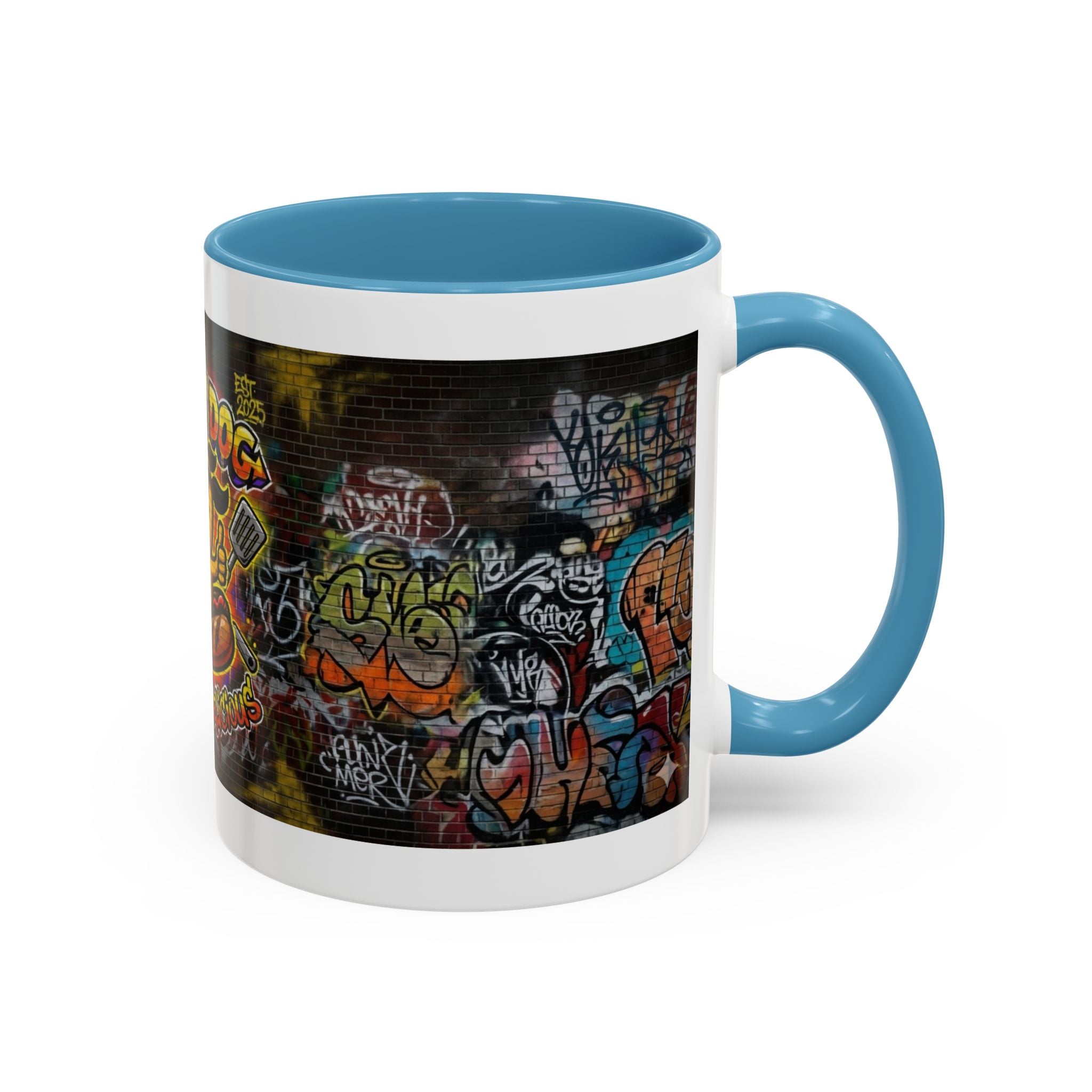 Rollin Dog Hot Dog Mug — Graffiti Skate Vibe Coffee Cup (11/15oz)