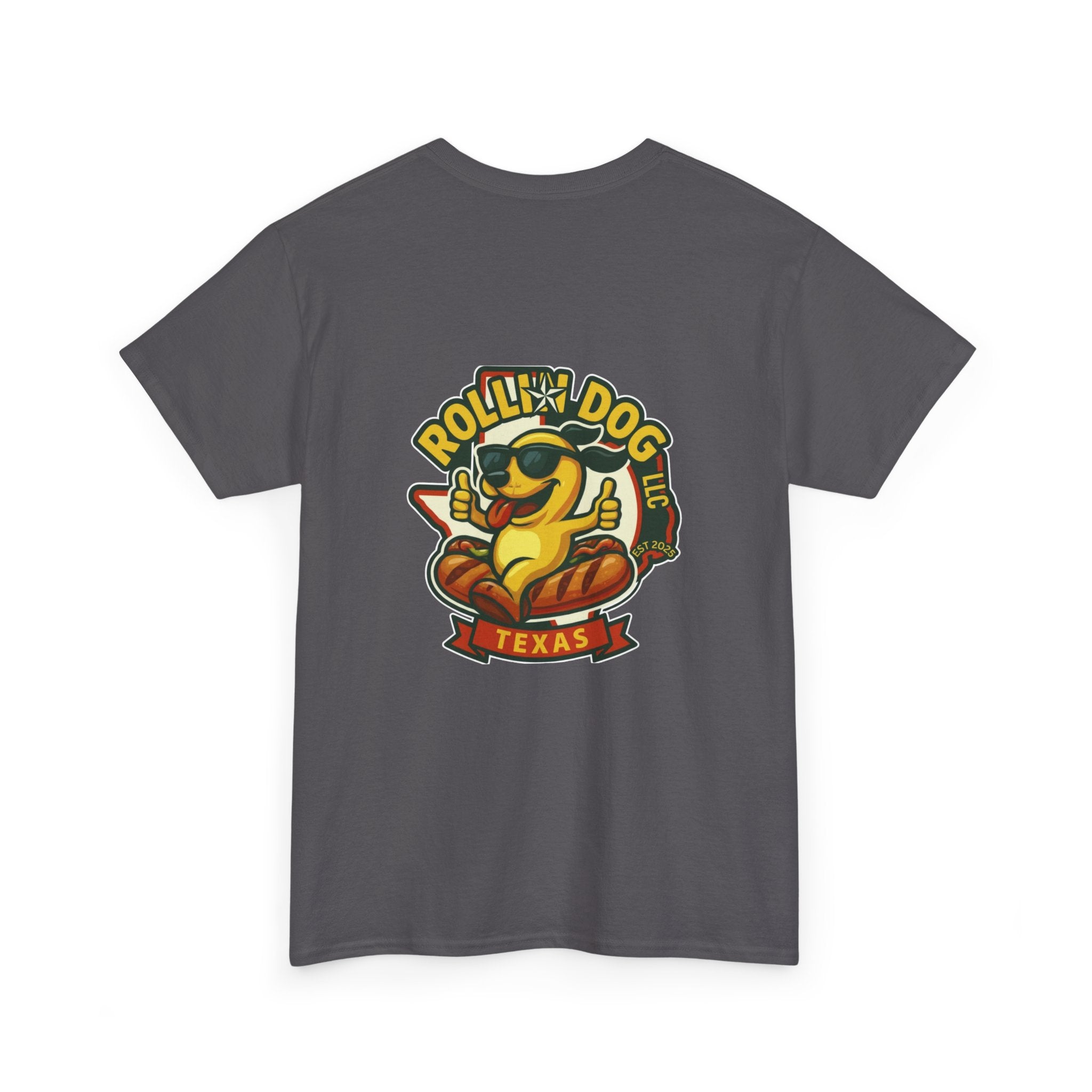 Rollin' Dog Texas T-Shirt — Retro Hot Dog Logo Tee