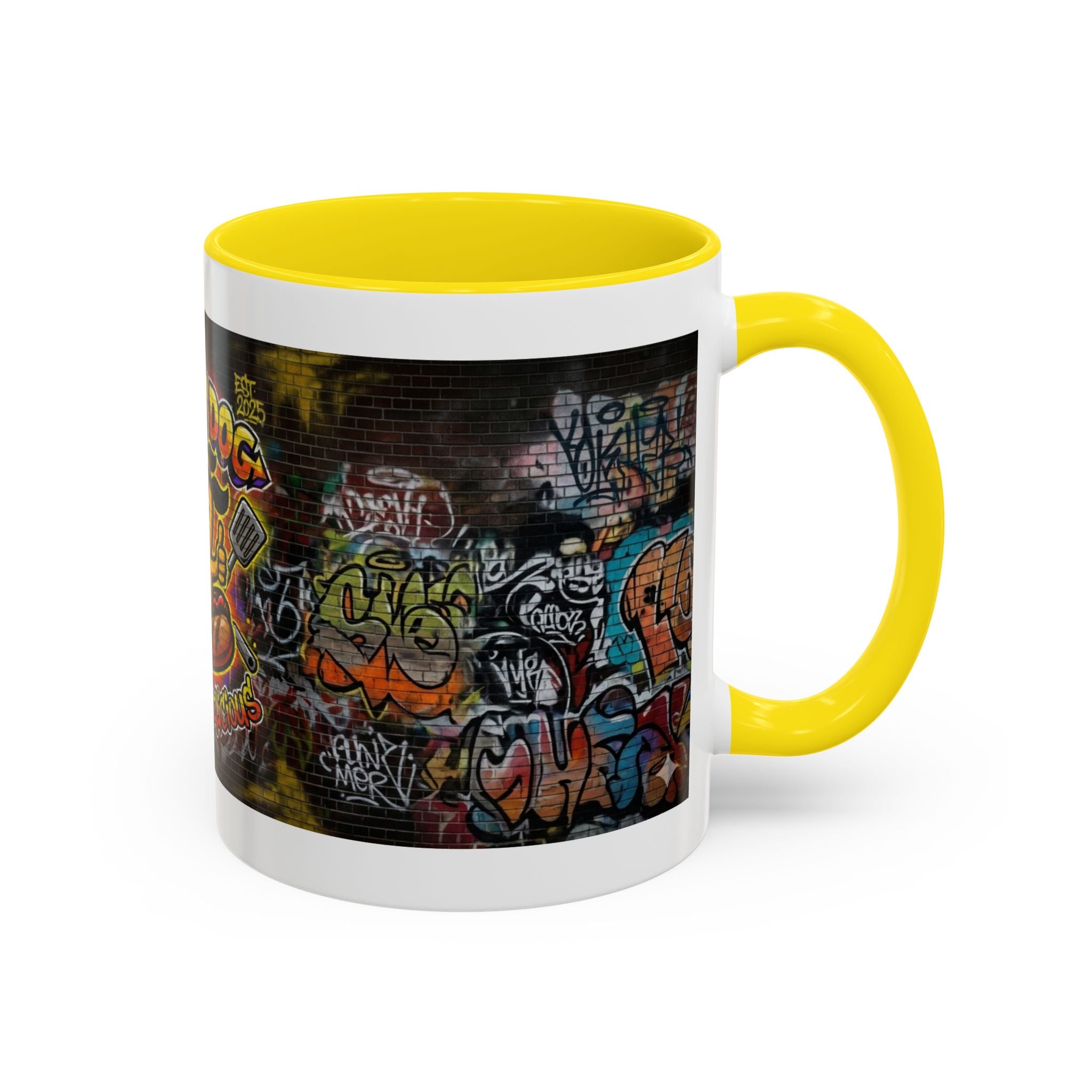 Rollin Dog Hot Dog Mug — Graffiti Skate Vibe Coffee Cup (11/15oz)