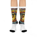 Hot Dog  Graffiti Crew Socks — Retro Grill Mascot Cushioned Socks ("Rollin' Dog")