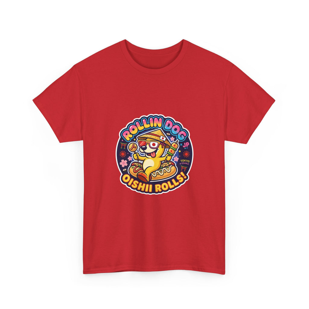 T-Shirt — "Rollin Dog Oishii Rolls" Cute Sushi Dog Graphic Tee