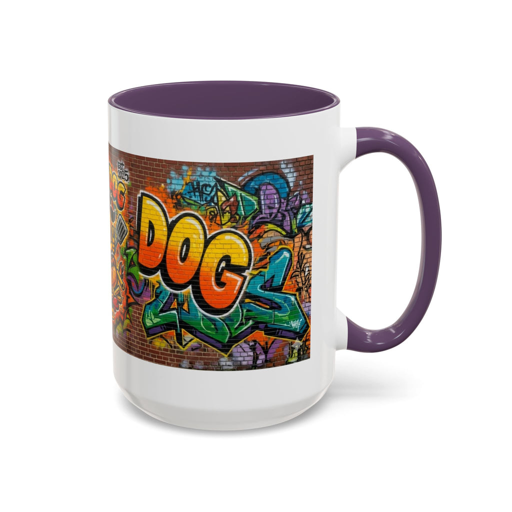 Rollin' Dog Graffiti Coffee Mug — Fun Hot Dog Street Art Accent Mug (11/15oz)
