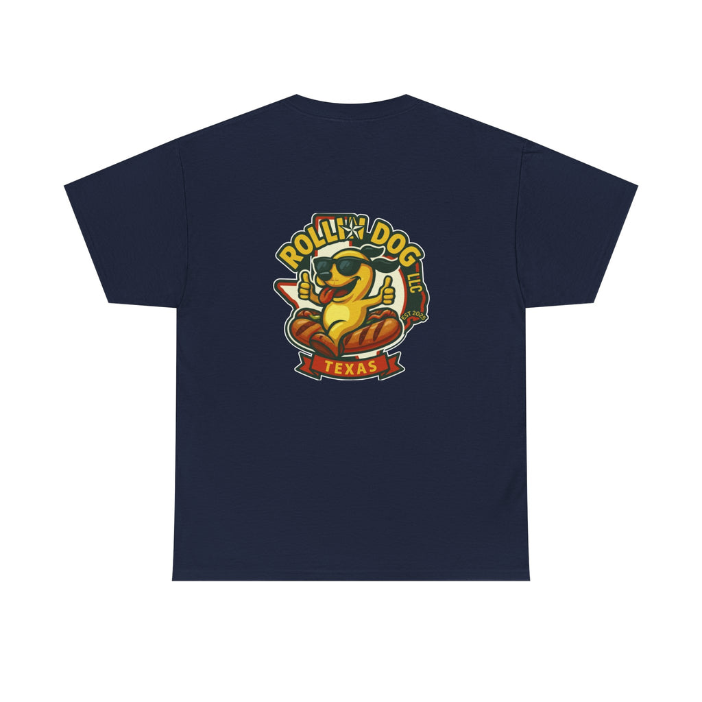Rollin' Dog Texas T-Shirt — Retro Hot Dog Logo Tee
