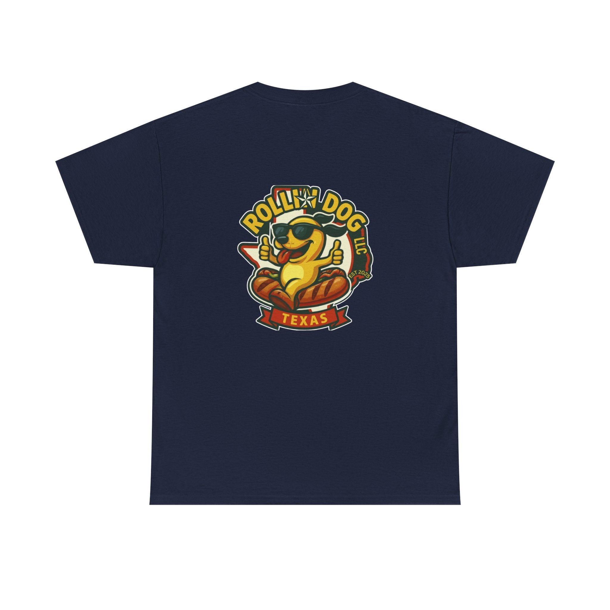 Rollin' Dog Texas T-Shirt — Retro Hot Dog Logo Tee