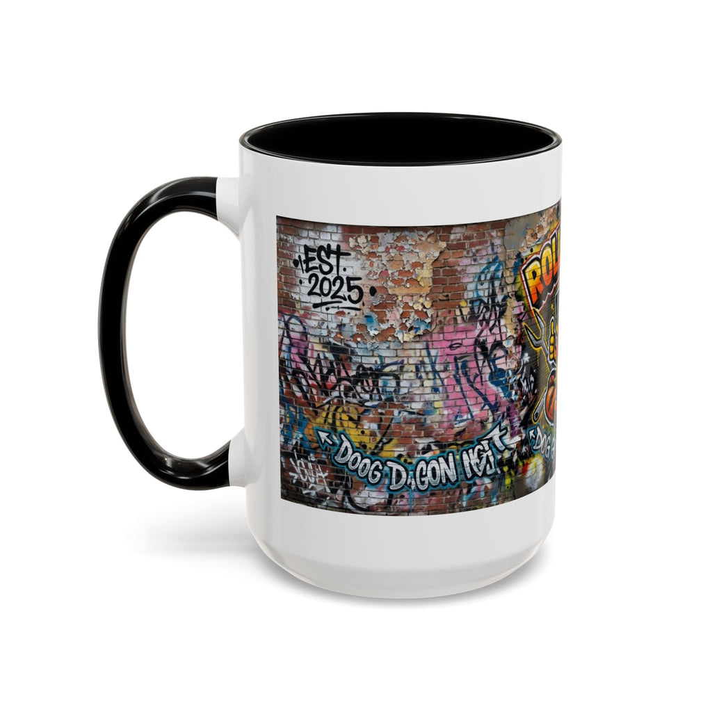 Rollin' Dog Graffiti Coffee Mug – "Dog Gone Delicious" Accent Mug