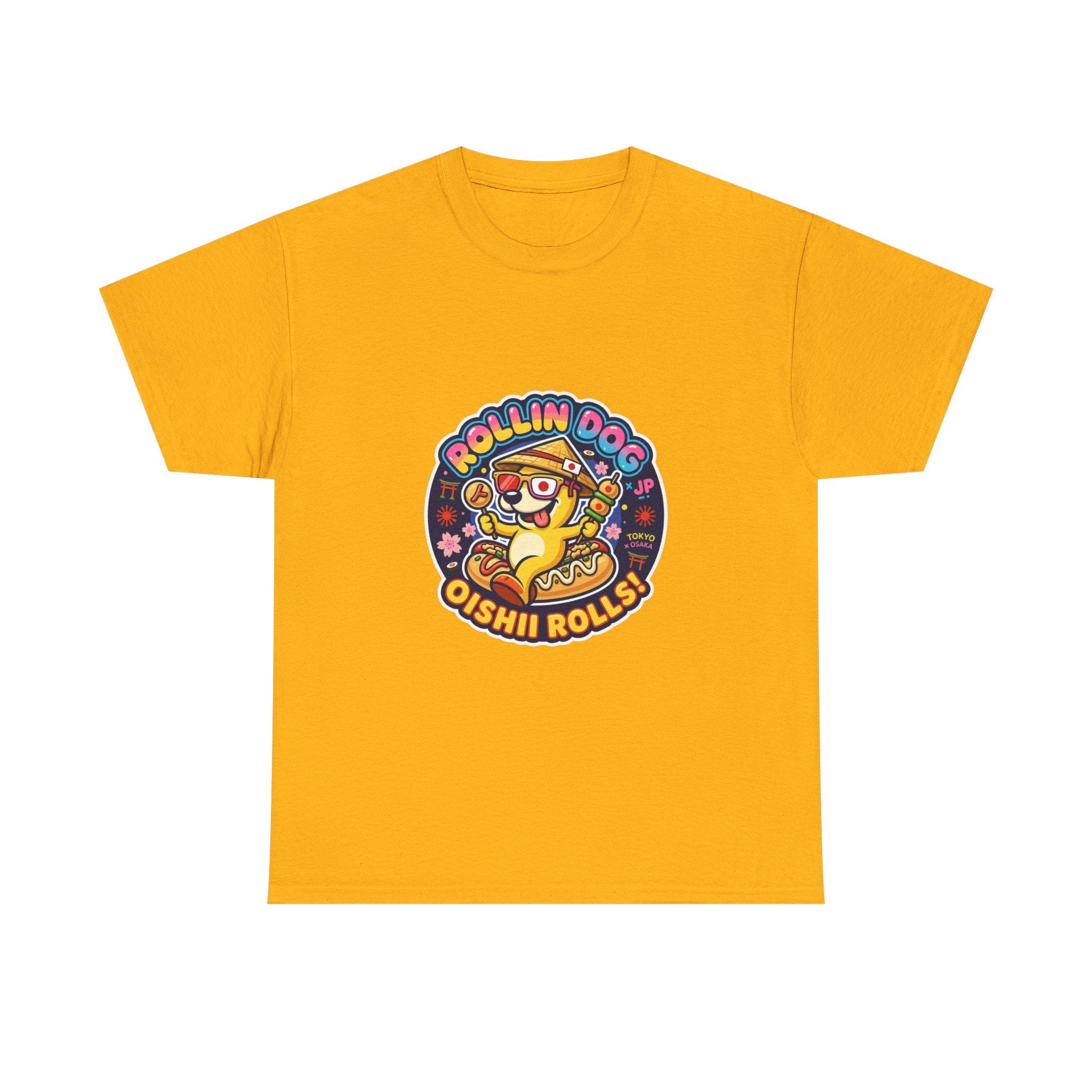 T-Shirt — "Rollin Dog Oishii Rolls" Cute Sushi Dog Graphic Tee