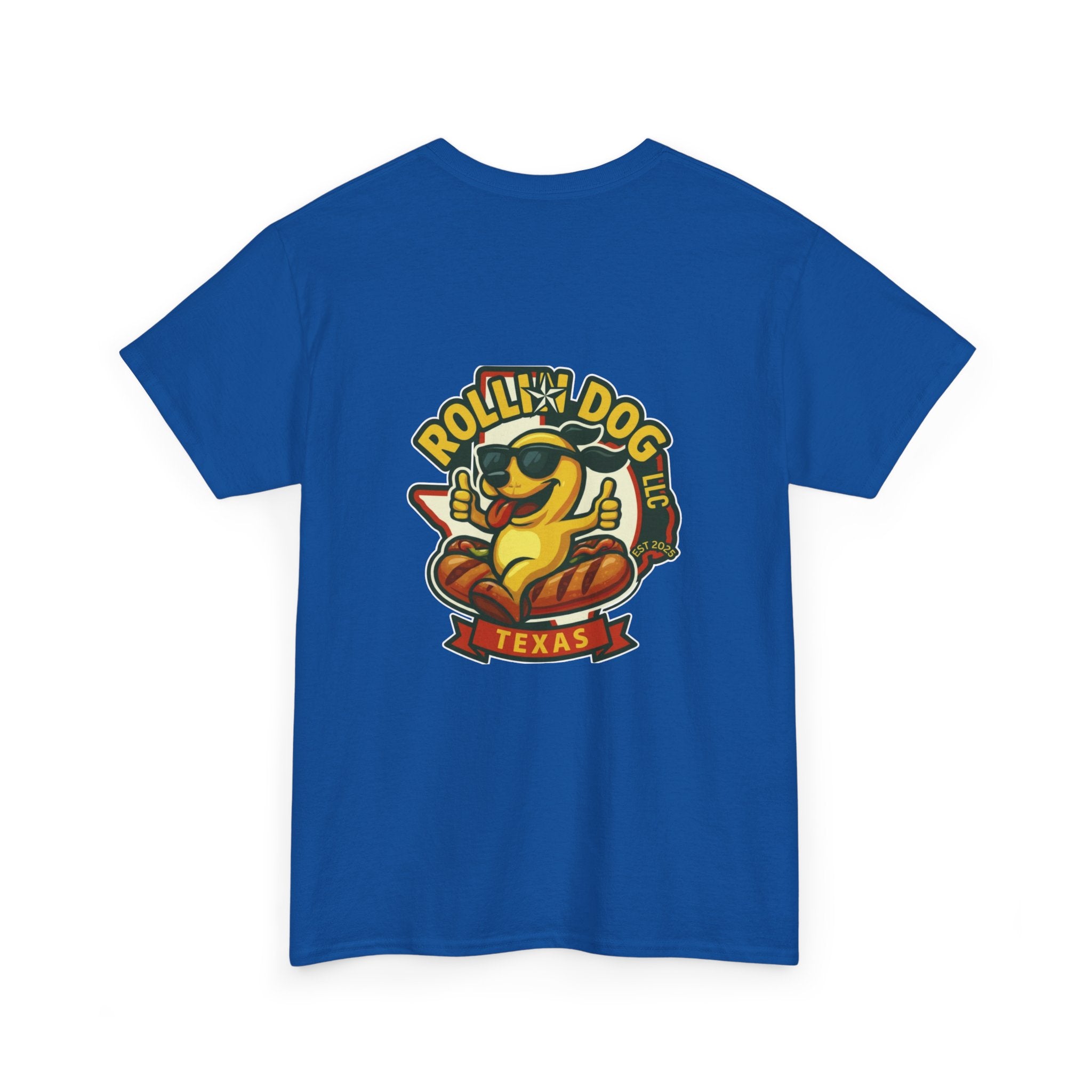 Rollin' Dog Texas T-Shirt — Retro Hot Dog Logo Tee