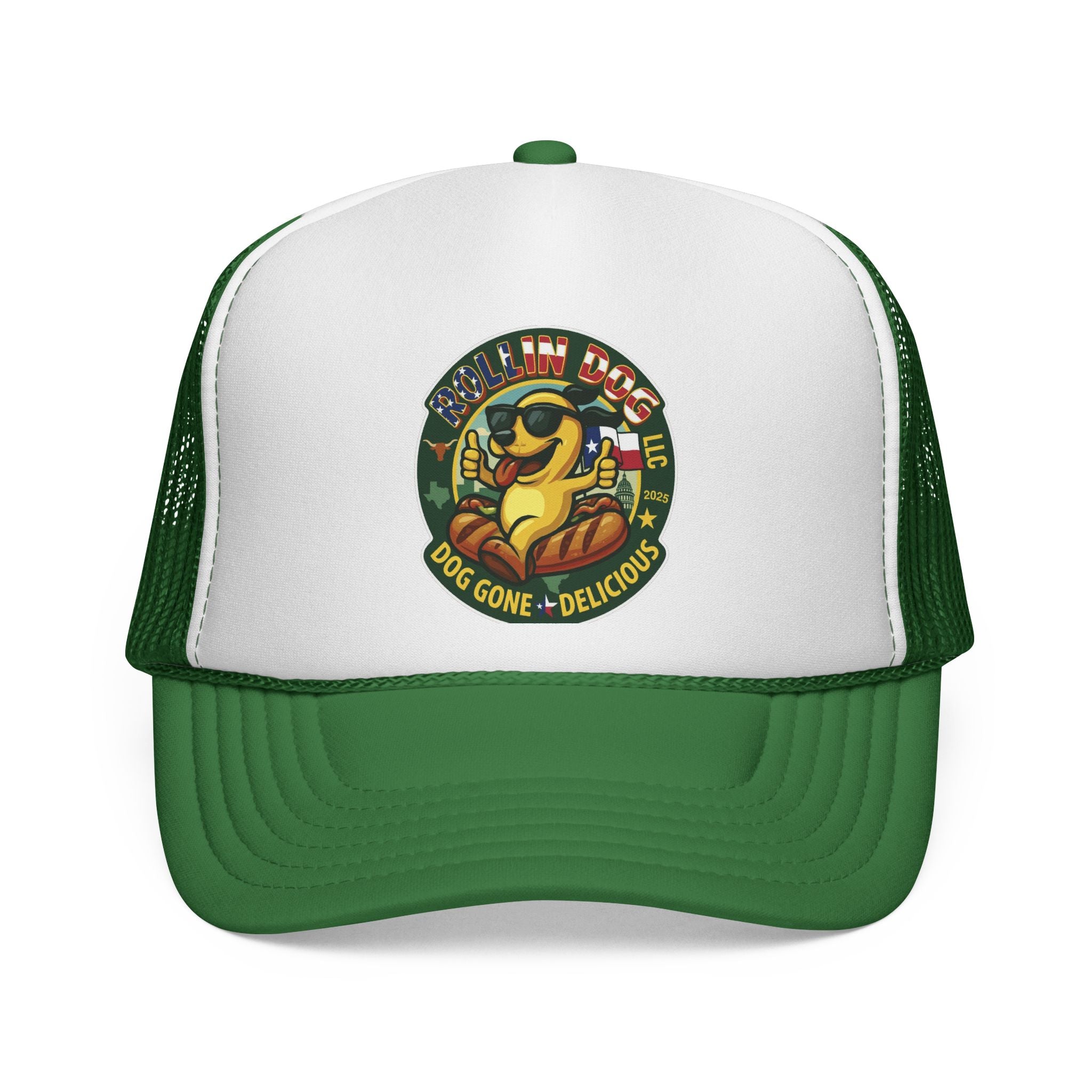 Texas Trucker Cap — Retro 'Dog Gone Delicious' Sunglasses Dog Patch