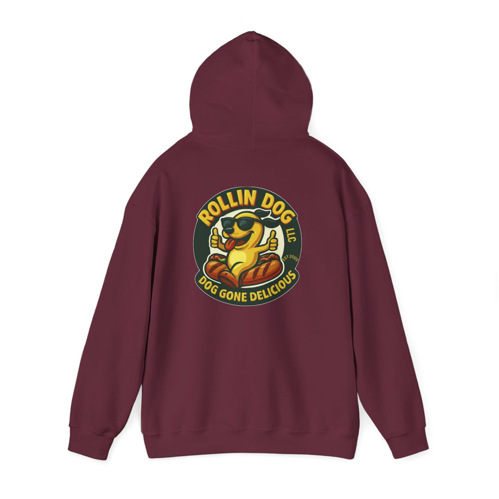 Original Dog Logo Hoodie — 'Rollin Dog LLC: Dog Gone Delicious' Graphic Pullover