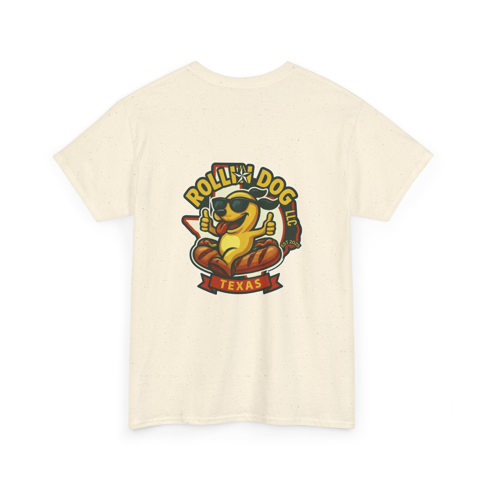 Rollin' Dog Texas T-Shirt — Retro Hot Dog Logo Tee