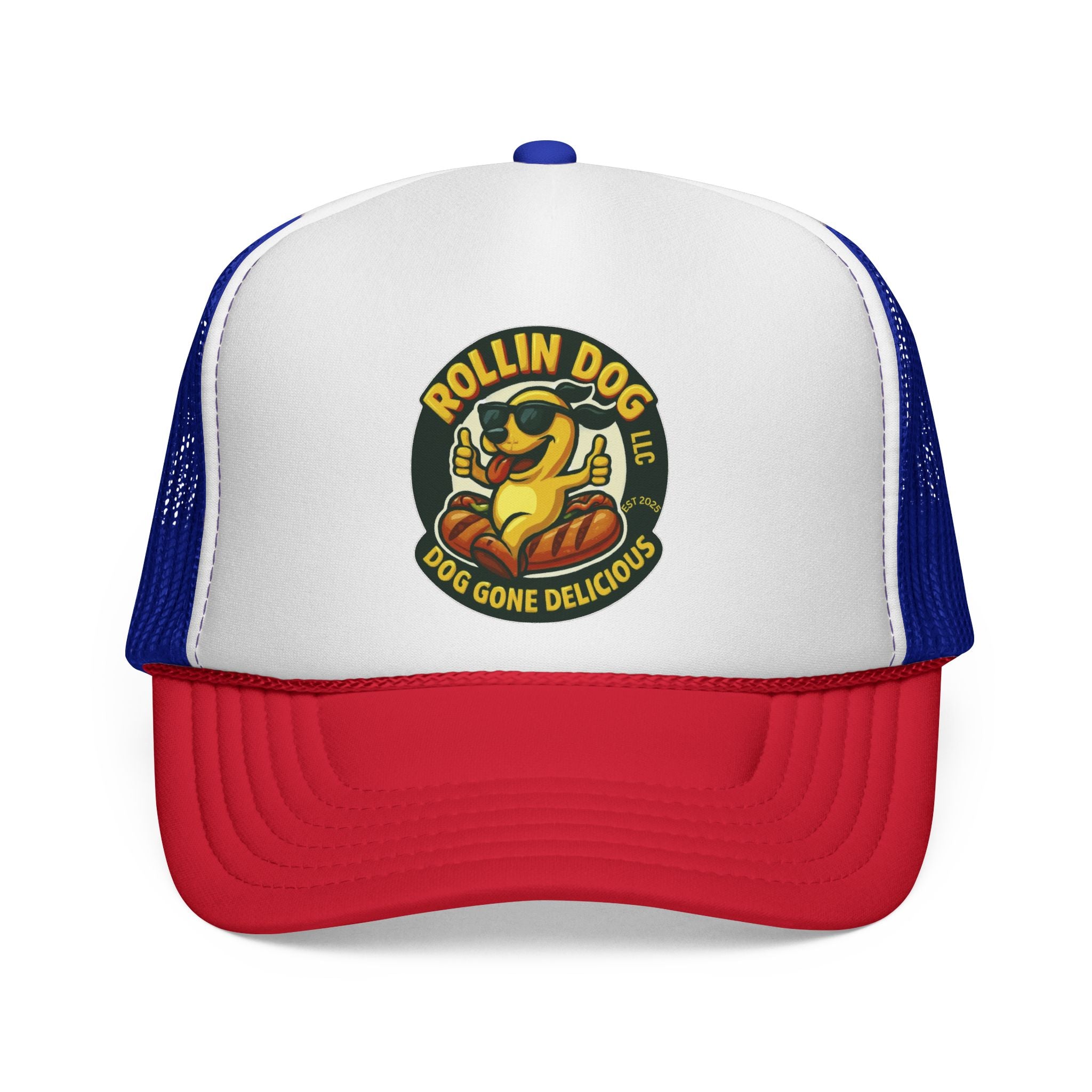 Original Trucker Hat — "Rollin Dog" Retro Hot Dog Logo Cap