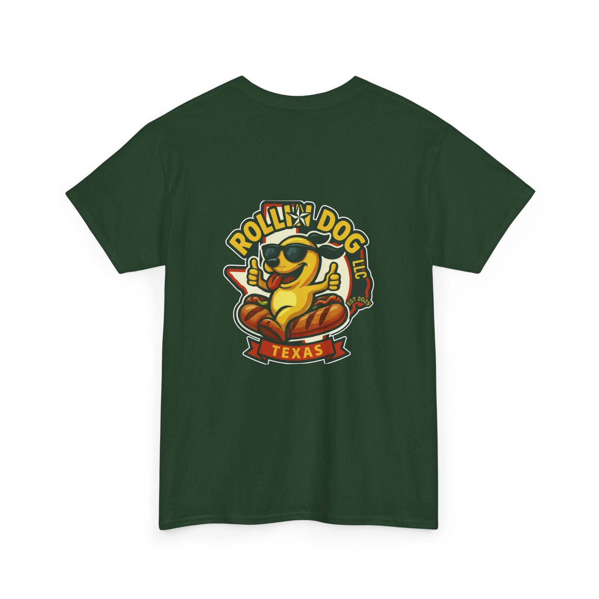 Rollin' Dog Texas T-Shirt — Retro Hot Dog Logo Tee