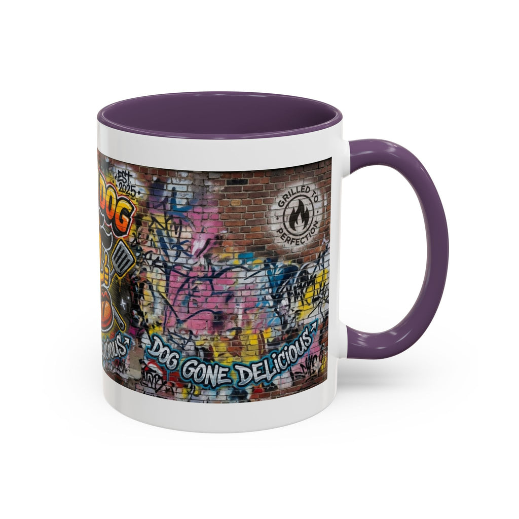 Rollin' Dog Graffiti Coffee Mug – "Dog Gone Delicious" Accent Mug