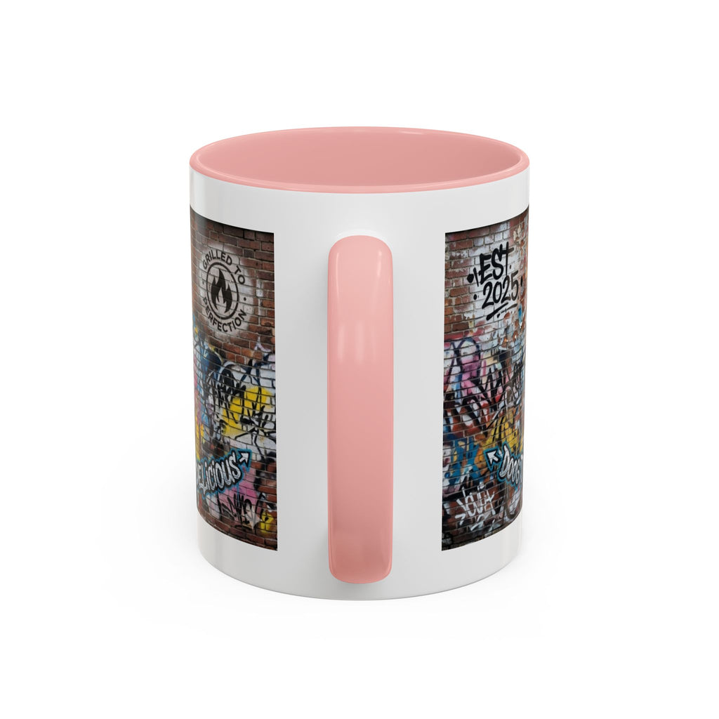 Rollin' Dog Graffiti Coffee Mug – "Dog Gone Delicious" Accent Mug