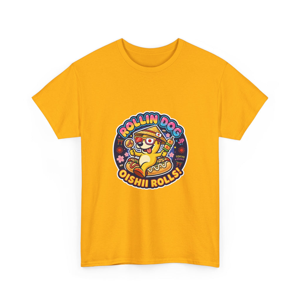 T-Shirt — "Rollin Dog Oishii Rolls" Cute Sushi Dog Graphic Tee