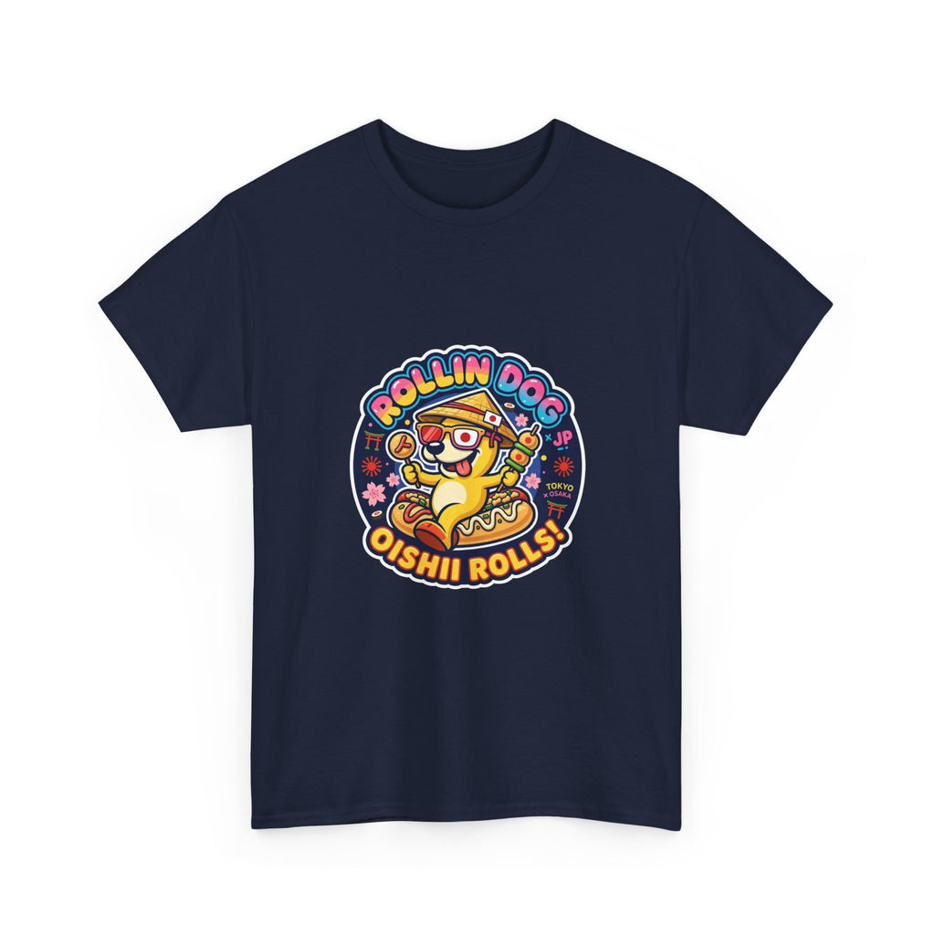 T-Shirt — "Rollin Dog Oishii Rolls" Cute Sushi Dog Graphic Tee