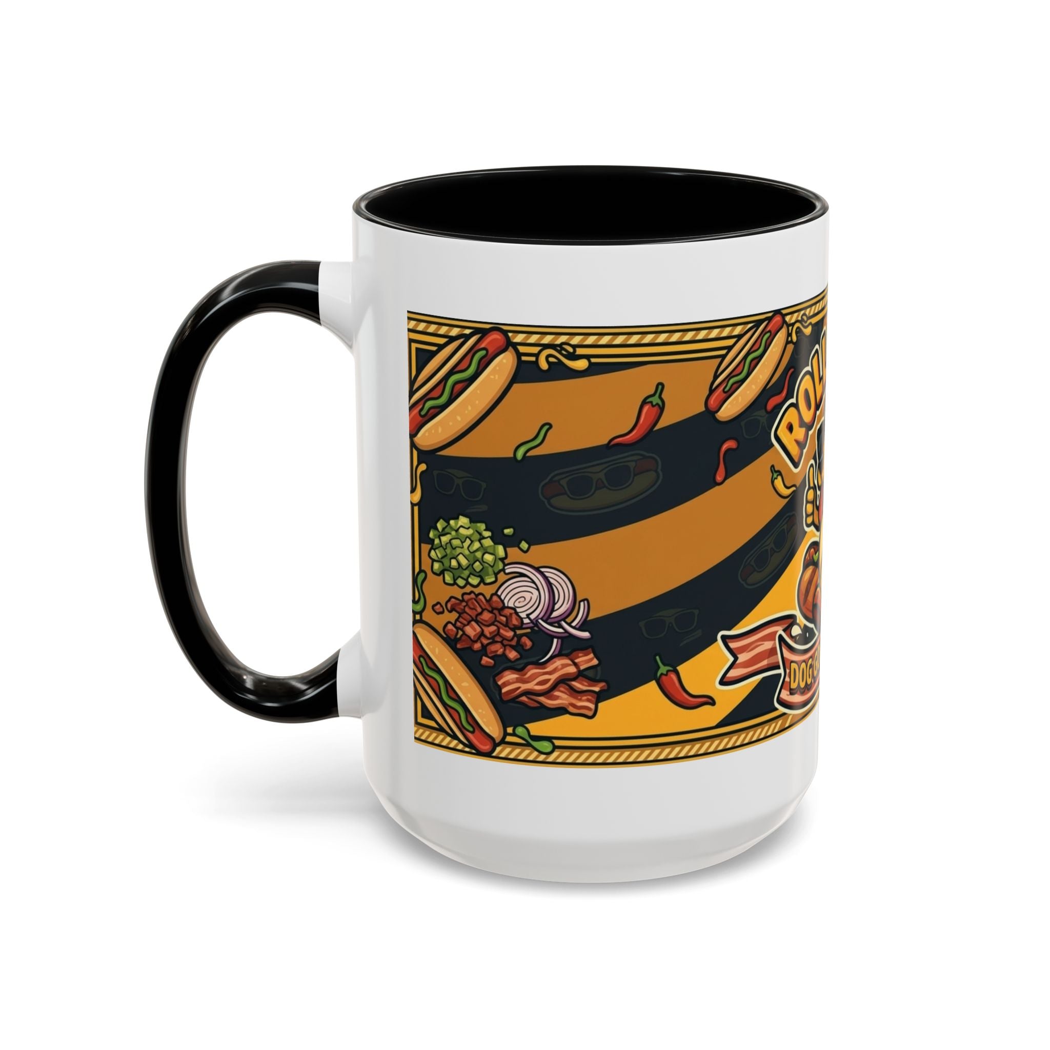 Rollin Dog Hot Dog Mug — Retro 'Dog Gone Delicious' Coffee Cup (11/15oz)