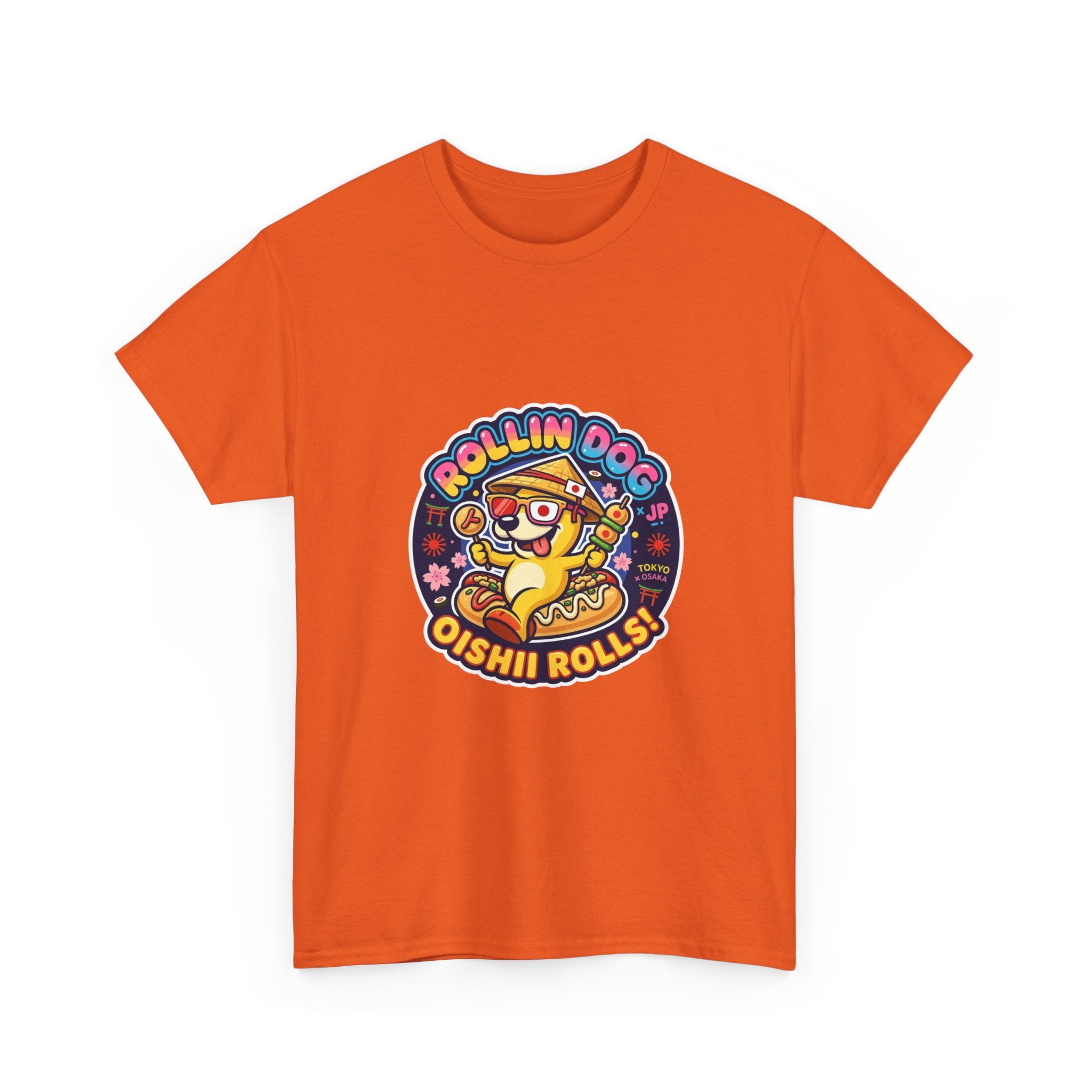 T-Shirt — "Rollin Dog Oishii Rolls" Cute Sushi Dog Graphic Tee