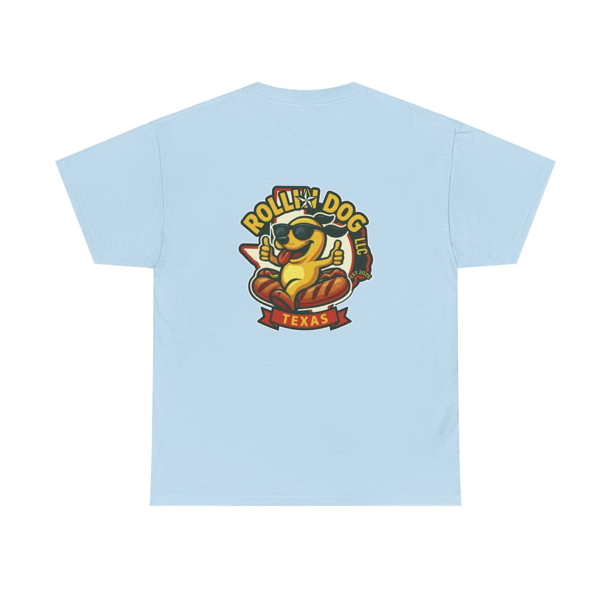 Rollin' Dog Texas T-Shirt — Retro Hot Dog Logo Tee